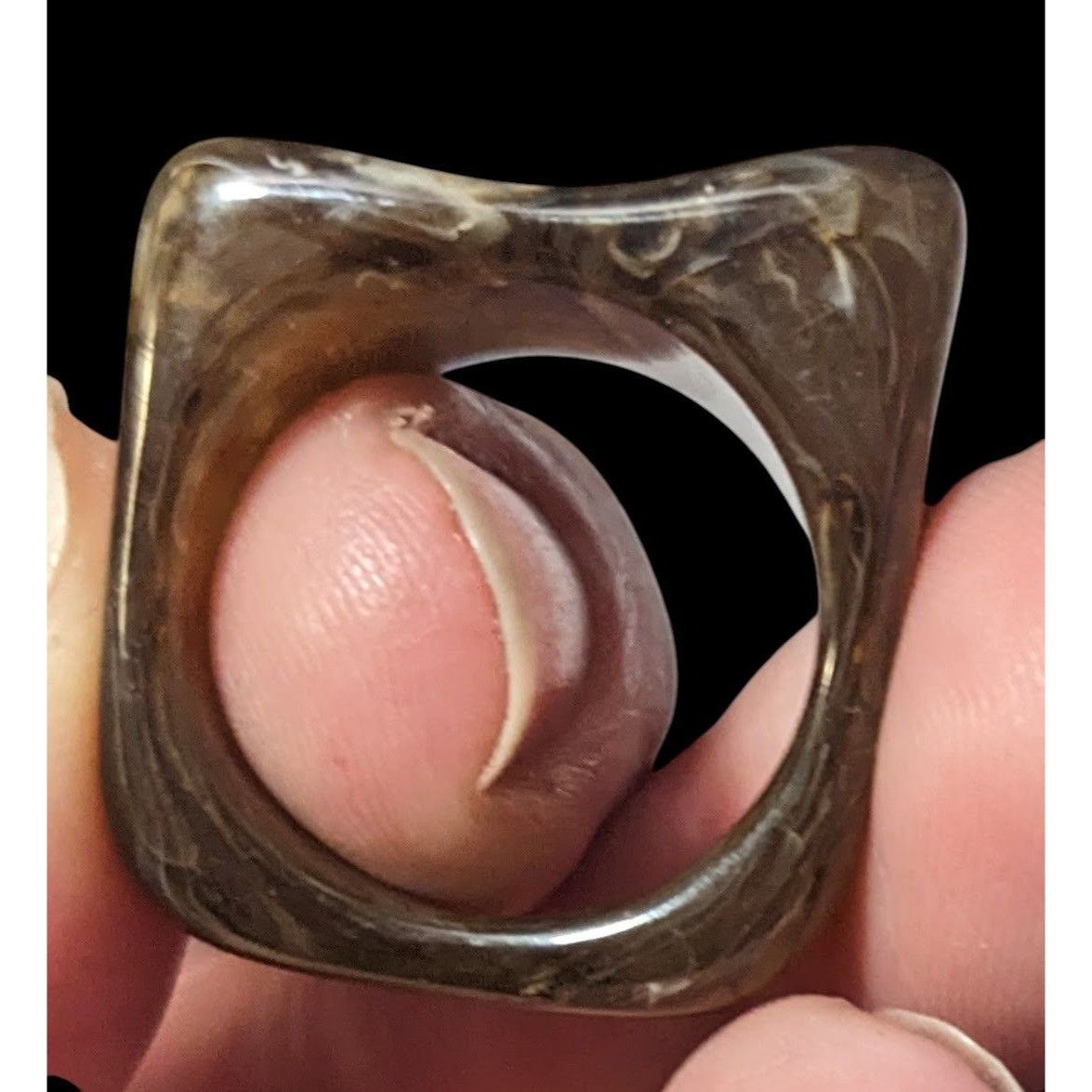 Other Dark Brown Mottled Abstract Chunky Fashion Ring Size 7 Size ONE SIZE - 15 Thumbnail