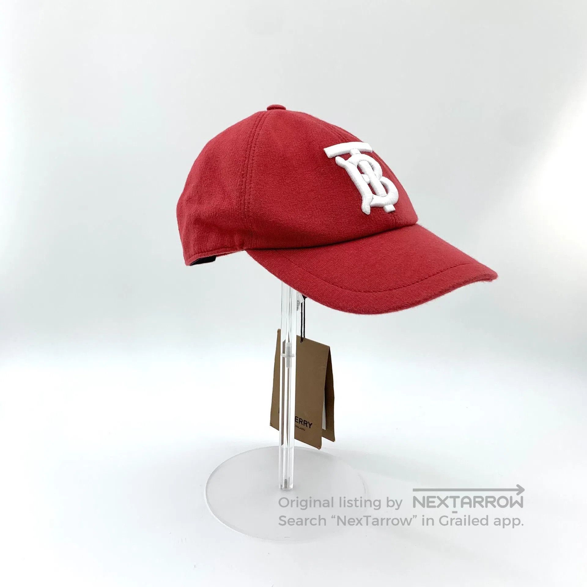 Burberry Burberry Red Tb Embroidered Cotton Cap. Size ONE SIZE - 4 Thumbnail