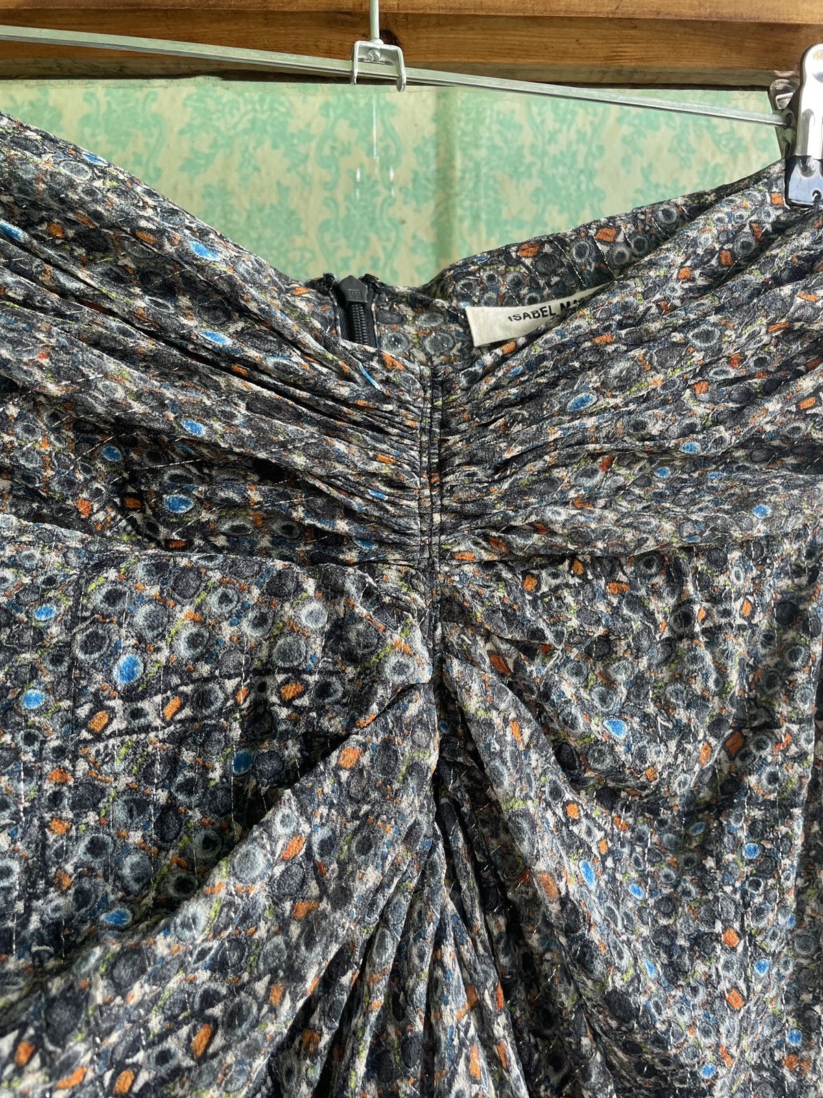 H&M × Isabel Marant Isabel Marant x H&M Silk Skirt Jewel Tones On Black Pattern Size 30" / US 8 / IT 44 - 3 Thumbnail
