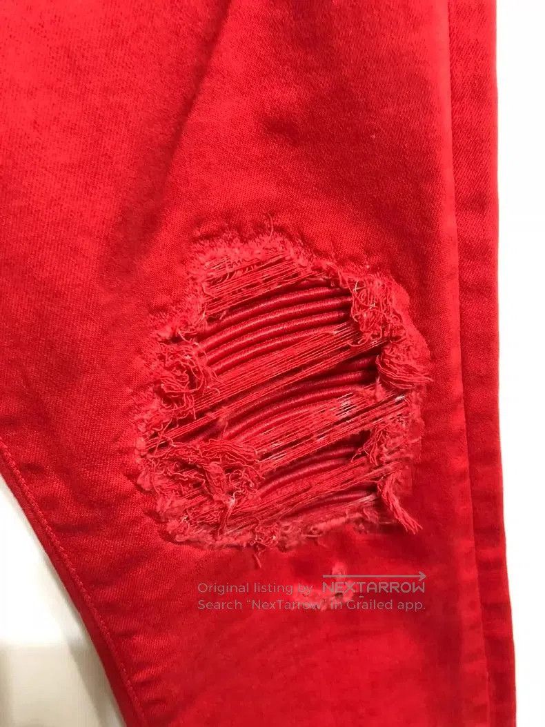 Amiri Amiri MX1 Red Patchwork Denim Jeans. Size US 32 / EU 48 - 4 Thumbnail
