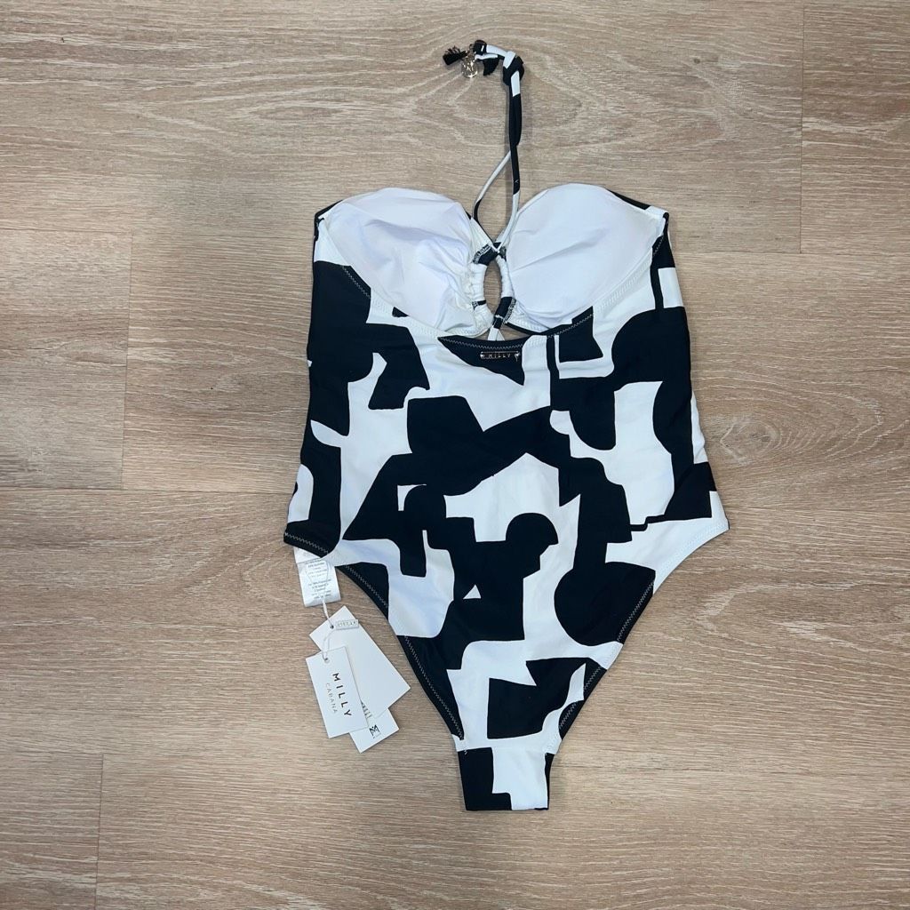 MILLY Milly Cabana Modern Geo Print Looped Cutout One-Piece Swimsuit Women’s Large Size XL / US 12-14 / IT 48-50 - 12 Thumbnail