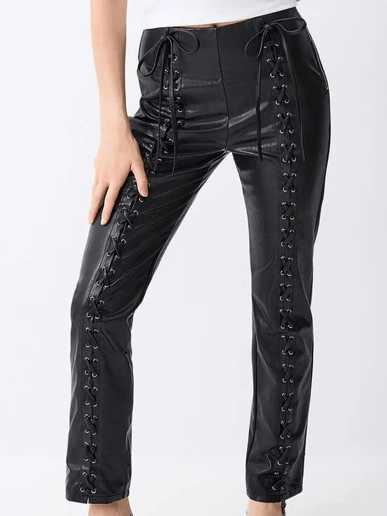 Simons NWT Lace-up faux leather pant Size 26" / US 2 / IT 38 - 1 Thumbnail