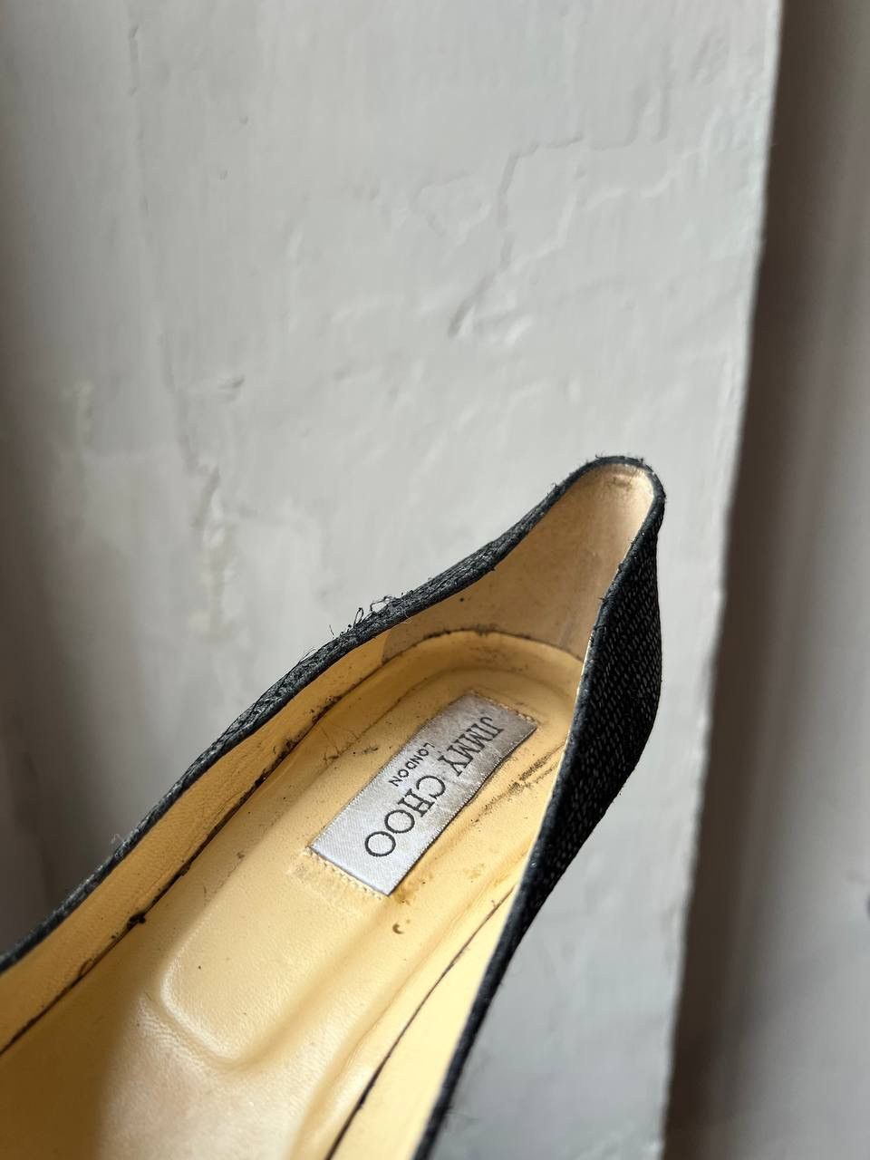 Jimmy Choo JIMMY CHOO LONDON BLACK GLITTER LOVE POINTED PUMPS HEELS 40 Size US 10 / IT 40 - 5 Thumbnail