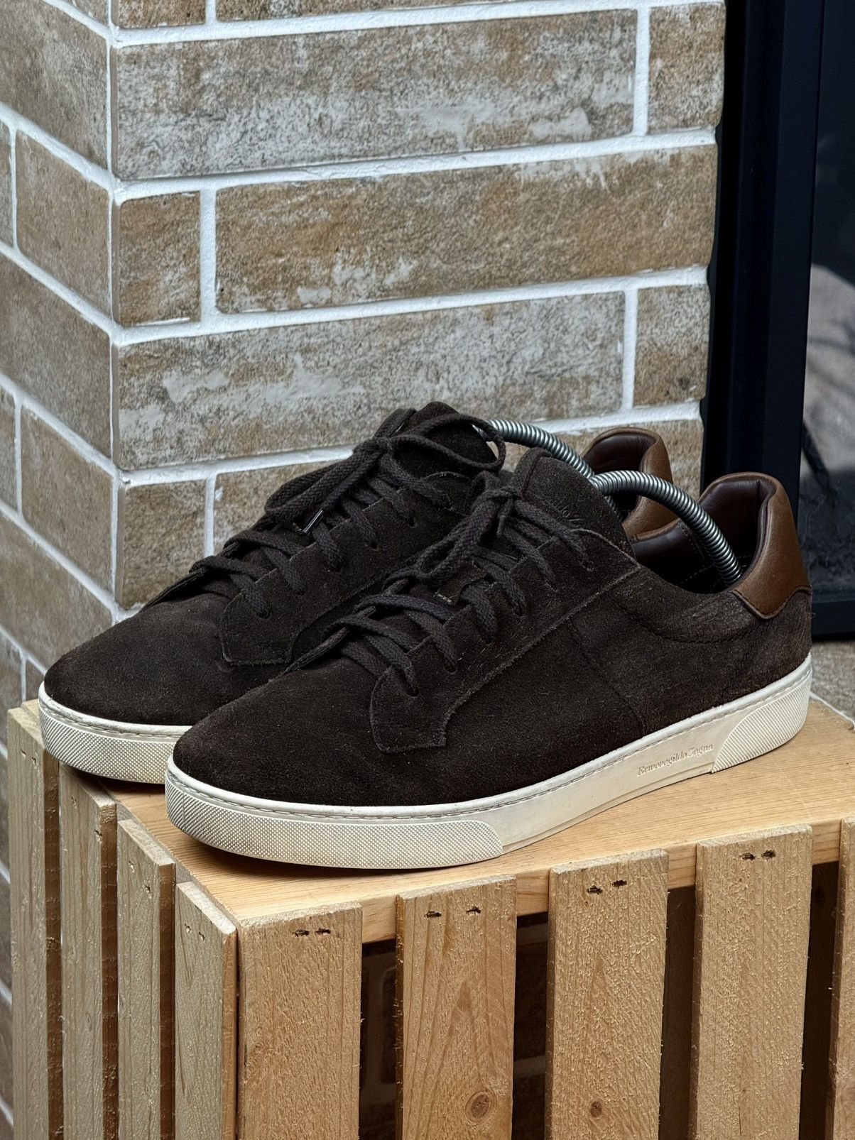 Ermenegildo Zegna Ermenegildo Zegna Brown Suede Low Top Sneakers Shoes Size US 9 / EU 42 - 1 Thumbnail