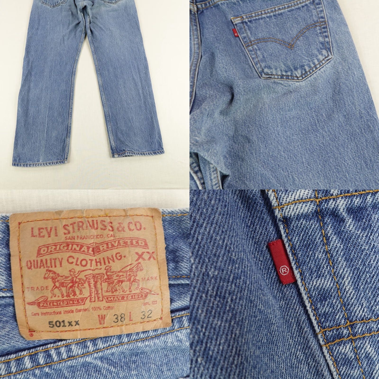 Levi's VINTAGE Levi's Jeans Men 38x32 Blue Denim 501 Button Fly Red Tab Straight Y2K Style 501 Series Mens Regular Size 38x32 Blue Cotton Denim Jeans Size US 35 - 8 Thumbnail