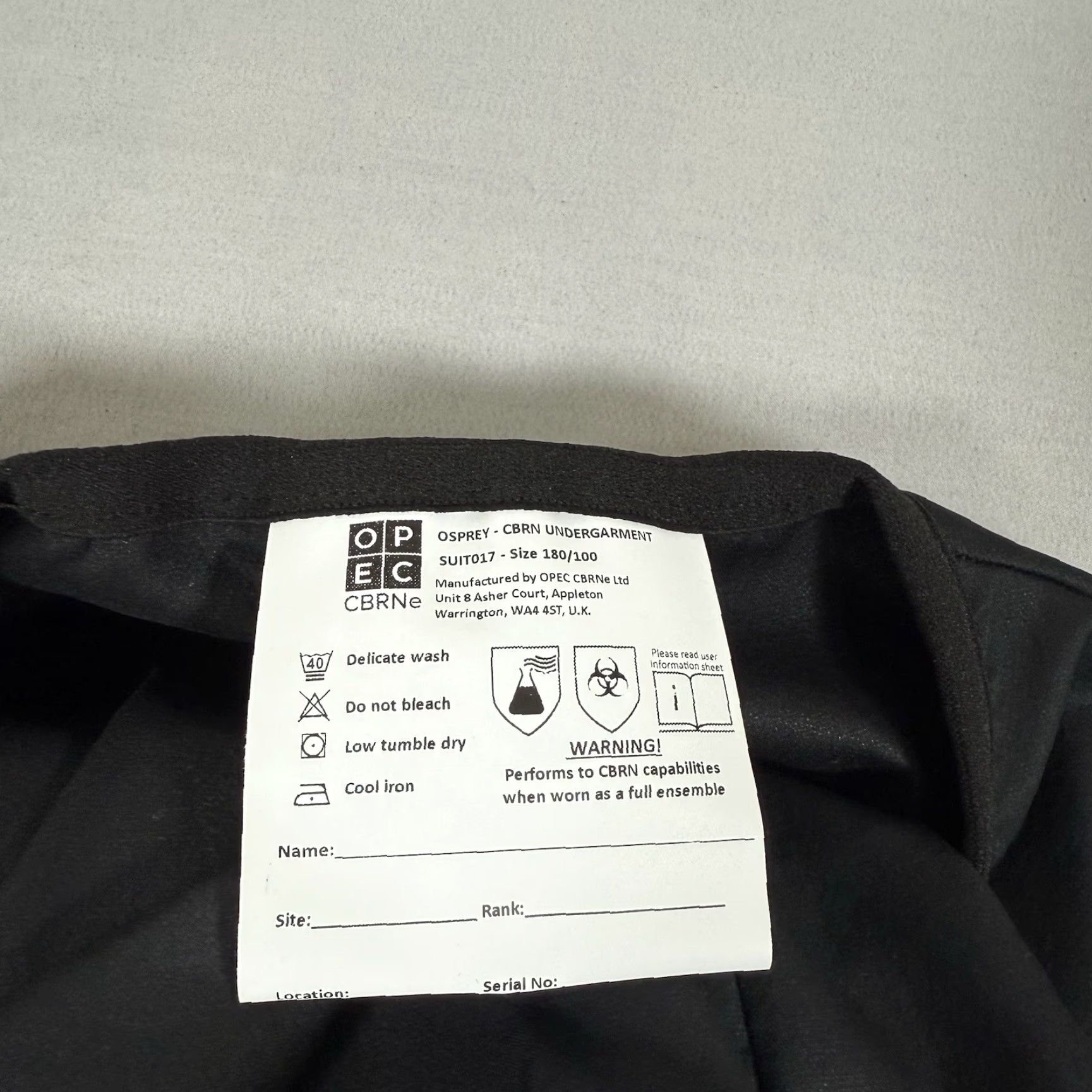 Osprey OPEC Jacket Mens 42 Black Protective Workwear Overcoat Size US 42 / EU 58 - 3 Thumbnail