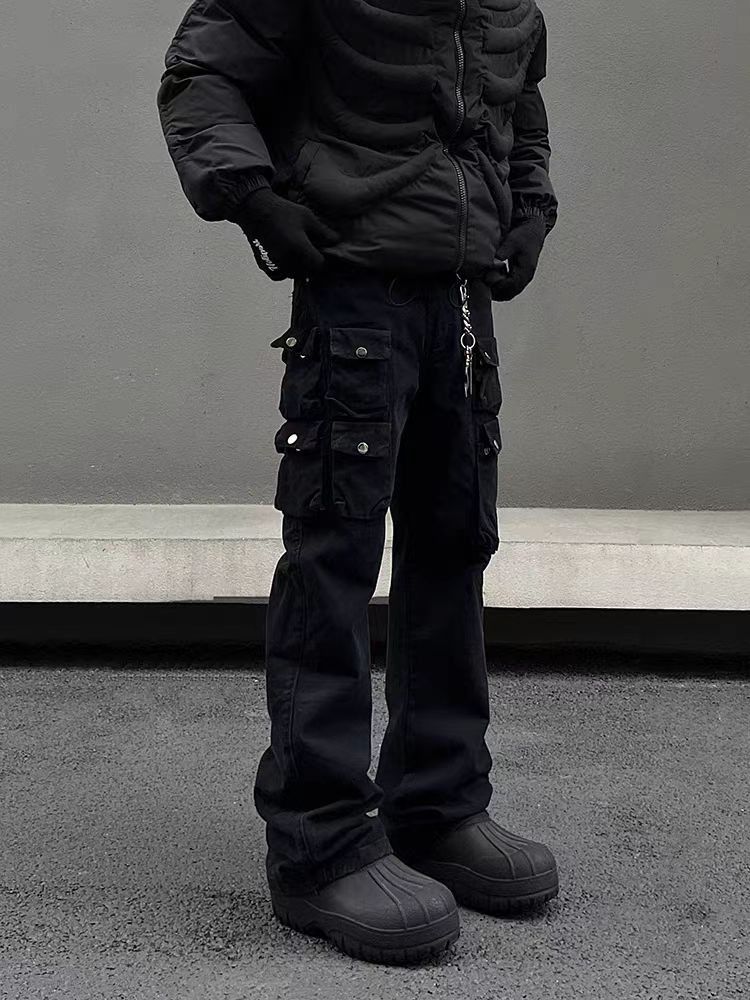 Japanese Brand × Jean Street Retro Heavyweight Multi-Pocket Cargo Jeans Size US 33 - 1 Thumbnail