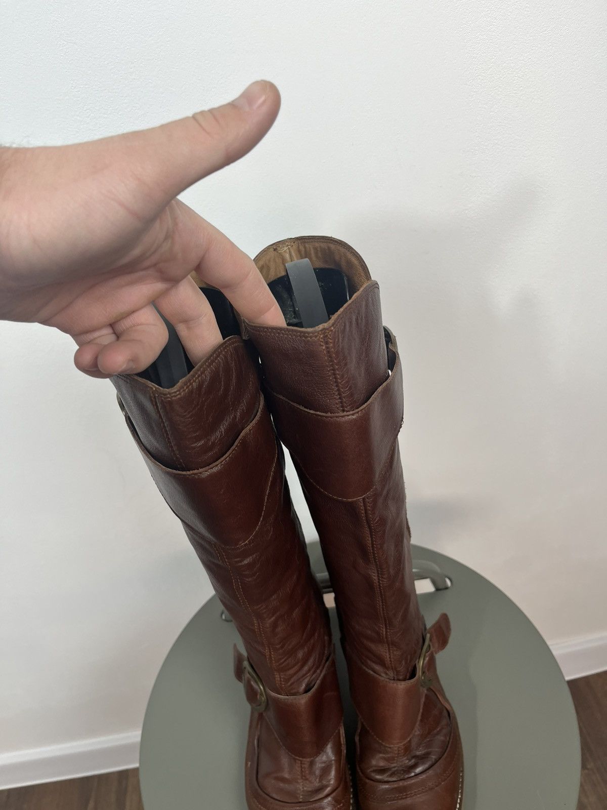 Other Women’s Brown Leather Knee High Boots Buckle Heel EU 40 Size US 9 / IT 39 - 12 Thumbnail
