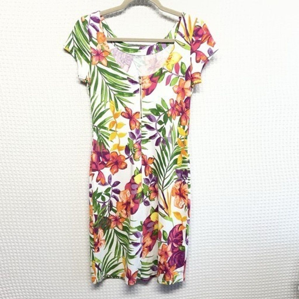 Tommy Bahama Tommy Bahama Floral Stretch Short Sleeve Midi Dress Women XS Size XS / US 0-2 / IT 36-38 - 8 Thumbnail