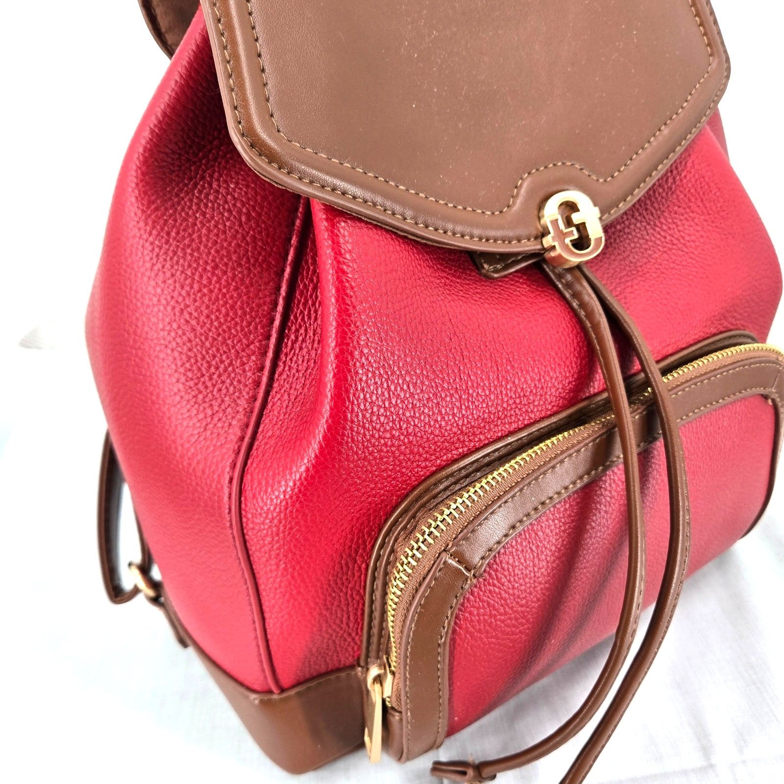 Walmart Time & Tru Gabriella Drawstring Backpack Persimmon/Chestnut Size ONE SIZE - 9 Thumbnail