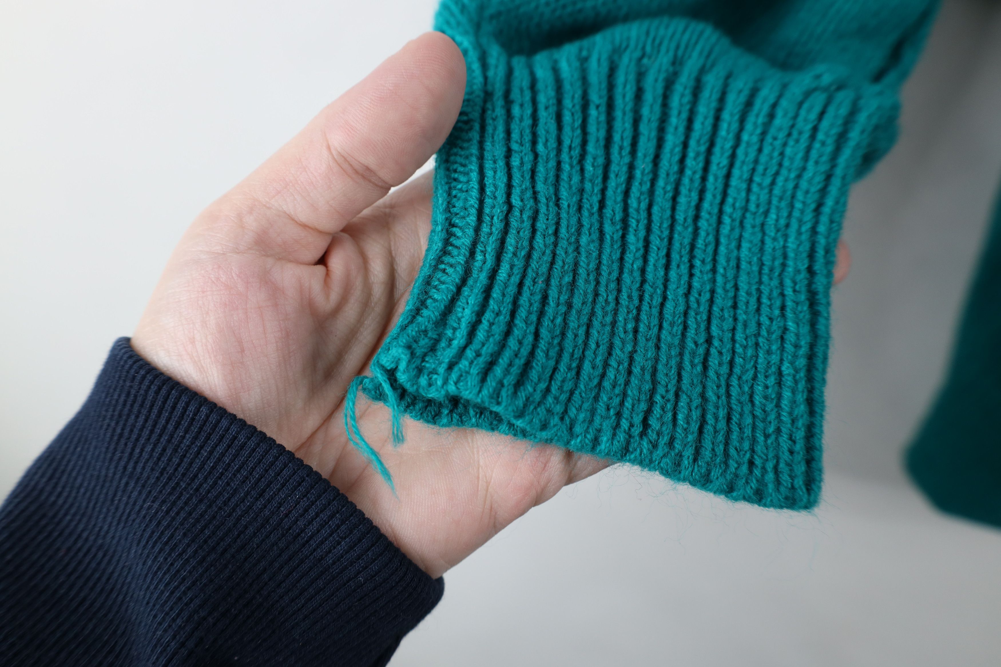 Vintage Vintage 70s Streetwear Bib Cable Knit Crewneck Sweater Teal Size XS / US 0-2 / IT 36-38 - 8 Thumbnail