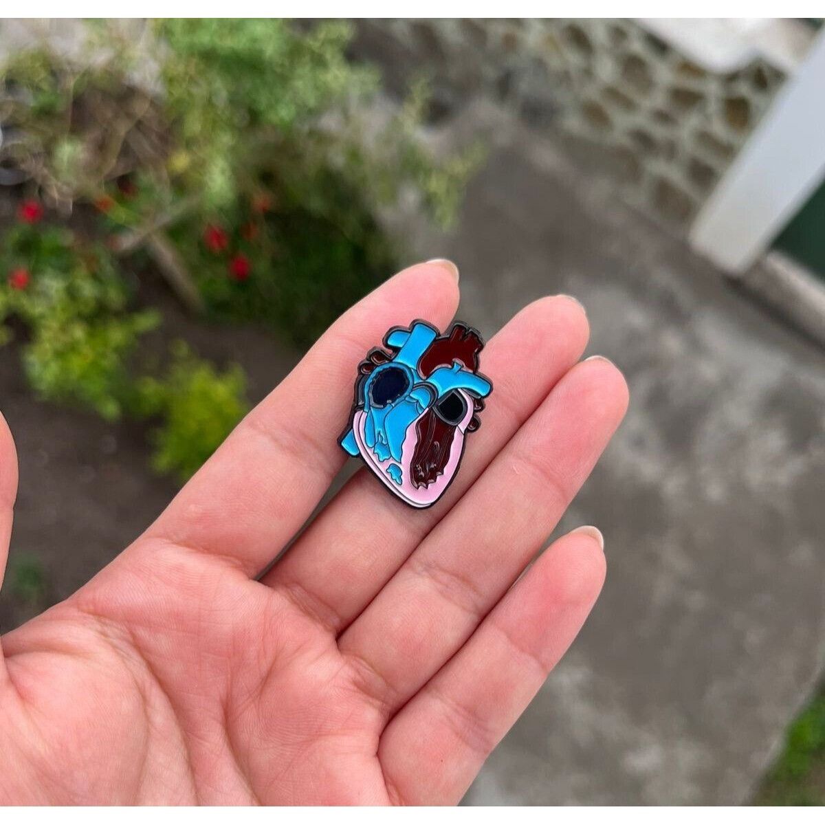 Other New Enamel heart with ventriloquists Brooch Cardiologis Doct Size ONE SIZE - 1 Thumbnail