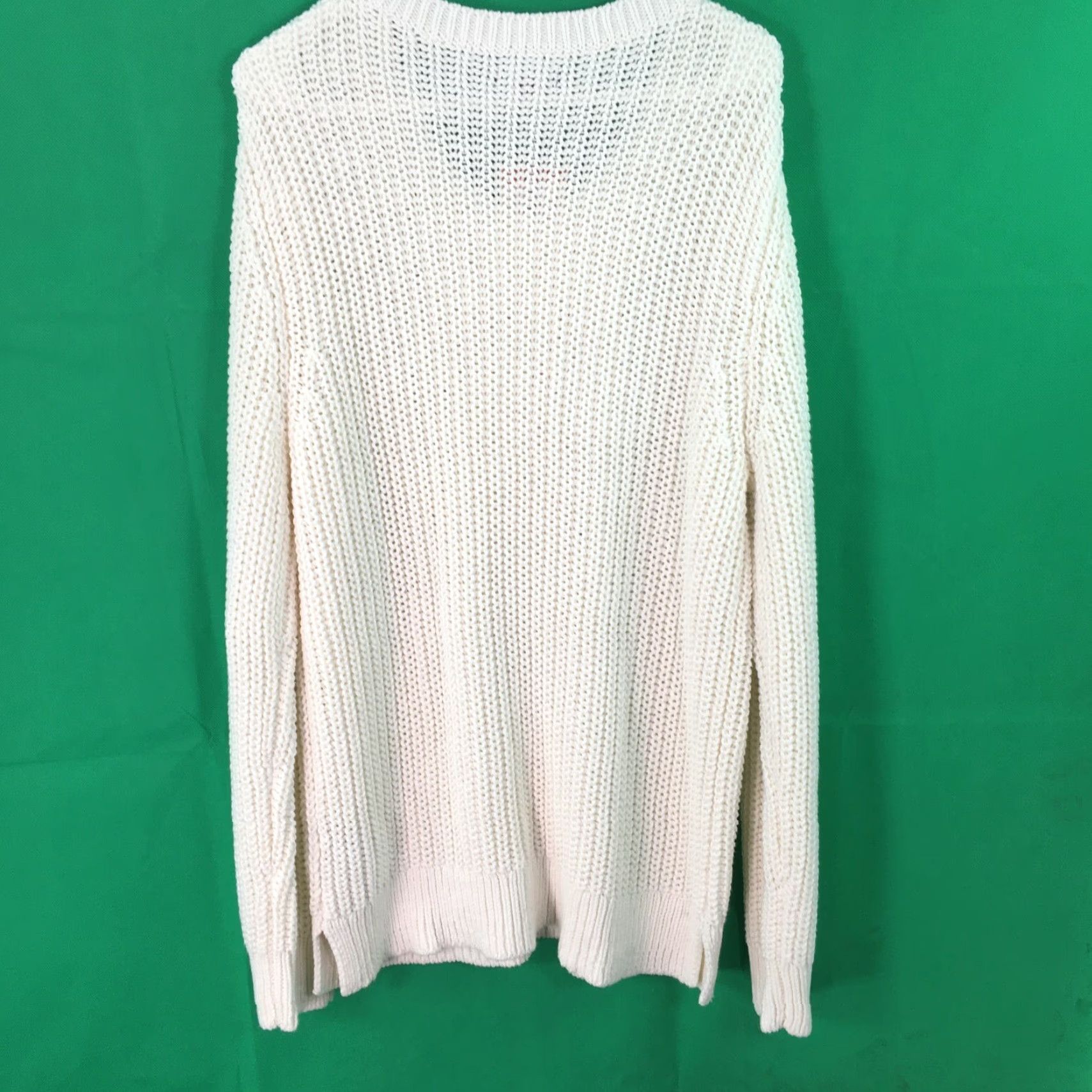 Nautica Nautica Womens Cable Knit Sweater Pullover Long Sleeve Ivory Size XXL Regular Crew Neck pullover sweater US seller Size XXL / US 16-18 / IT 52-54 - 2 Thumbnail