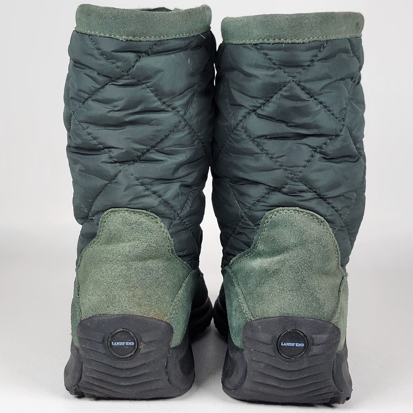 Vintage VINTAGE Lands Ends Women's 8B Snow Boots 176848 Green Suede Quilted Insulated - Casual Winter Boot Women size 8B Size US 8 / IT 38 - 7 Thumbnail