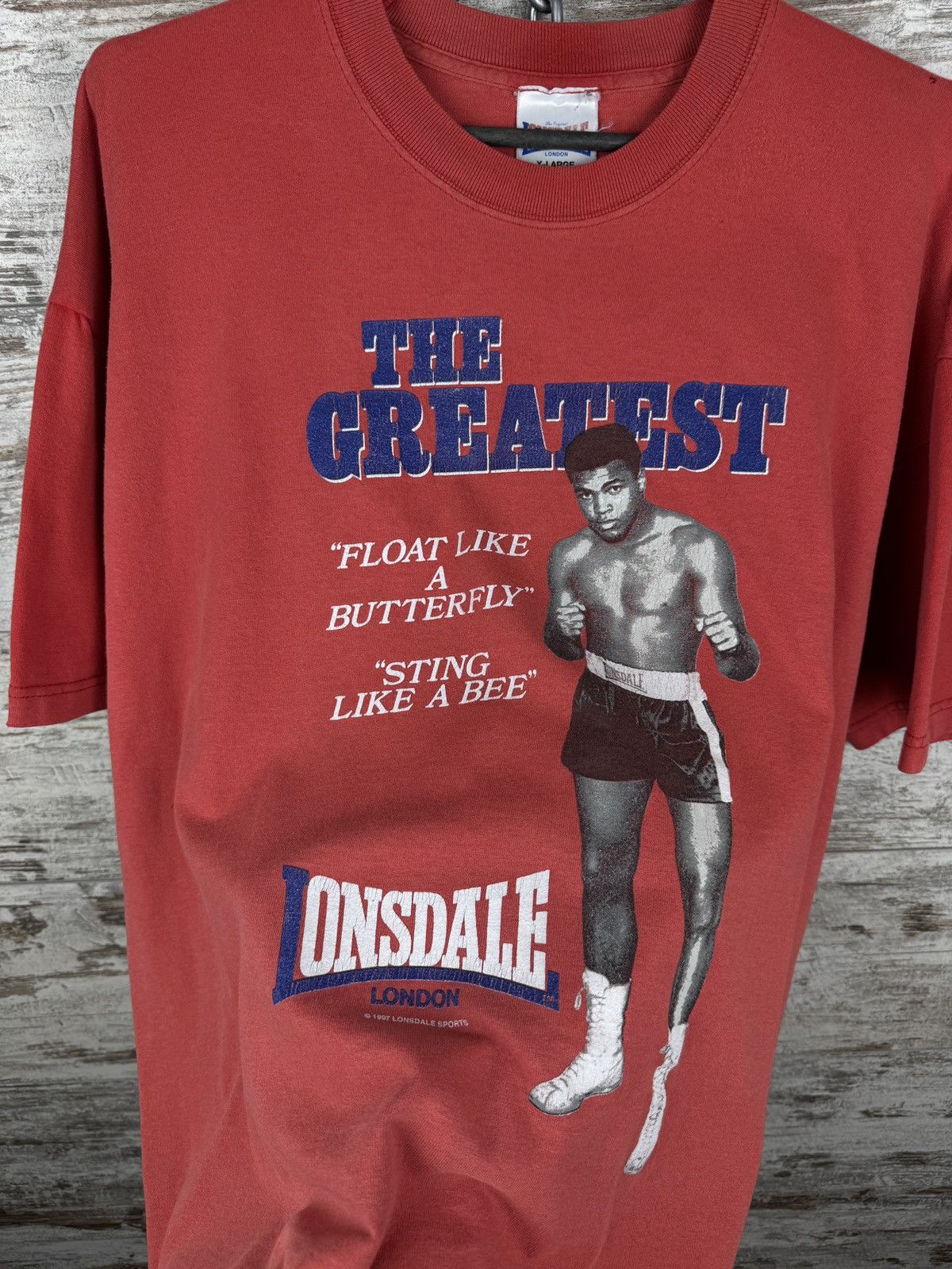 Lonsdale × Vintage Mens Vintage Lonsdale Muhammad Ali T-shirt 1997 tee rare Size US XL / EU 56 / 4 - 7 Thumbnail