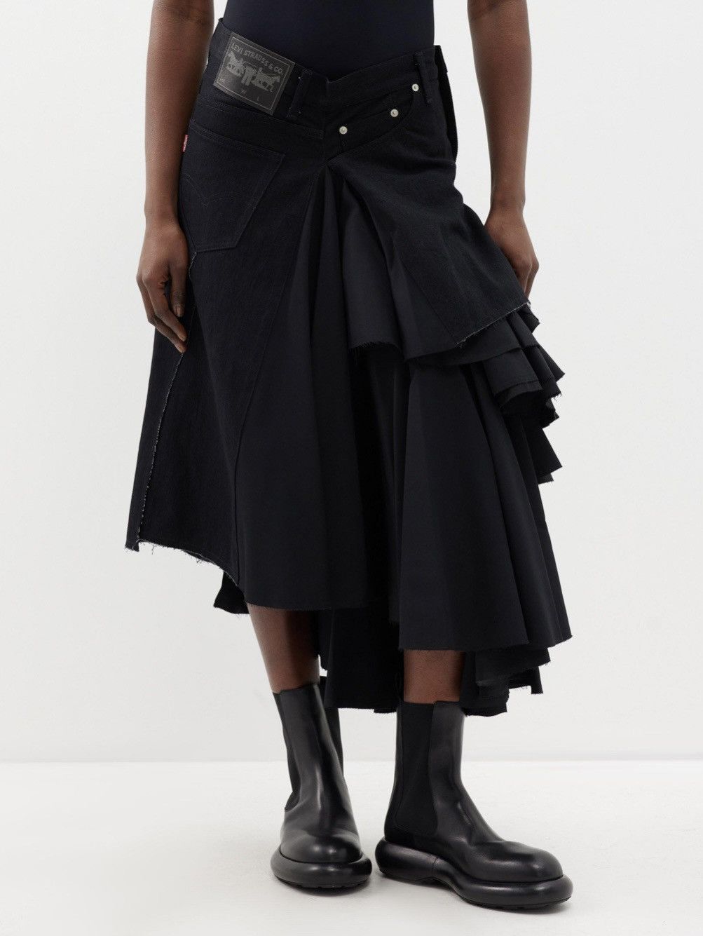 Junya Watanabe × Levi's Junya Watanabe AD2023 Levi's Edition Frill layered Skirt Size 28" / US 6 / IT 42 - 2 Thumbnail