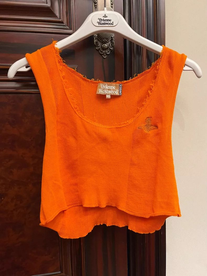 Vivienne Westwood vivienne westwood Orange knit vest with gold logo Size S / US 4 / IT 40 - 7 Thumbnail