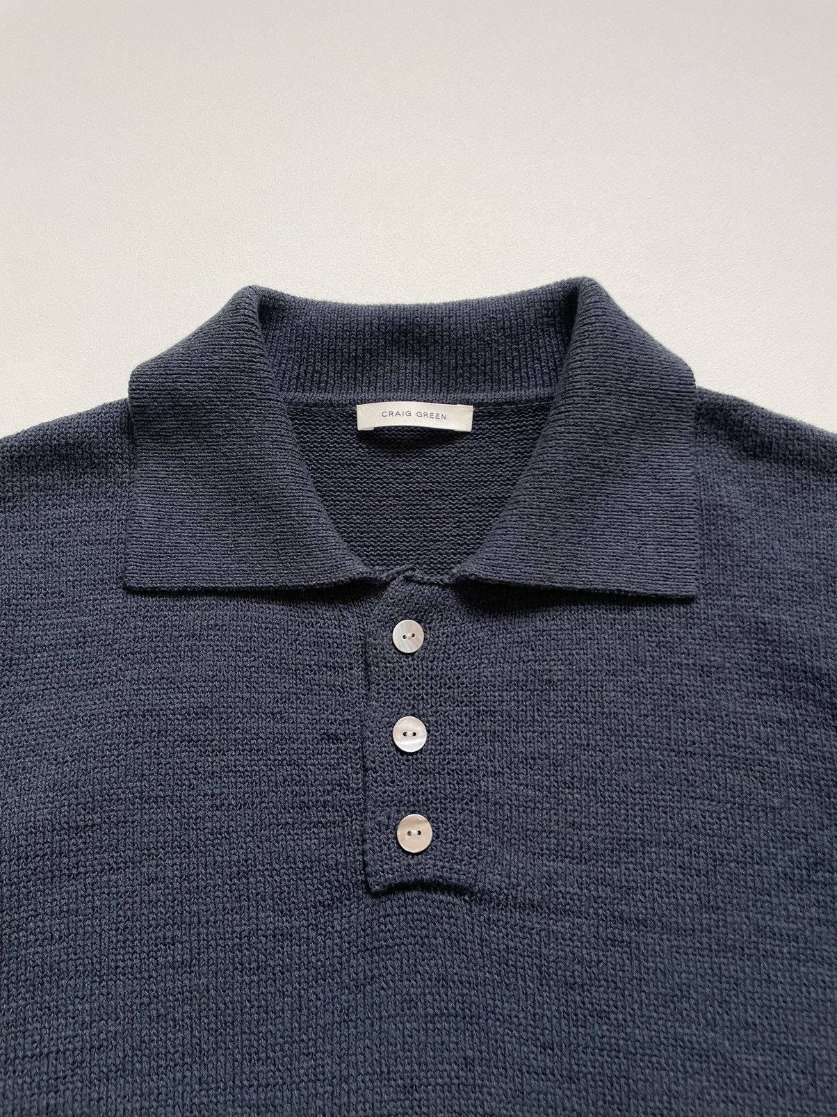 Craig Green Sample Textured Knit Polo Sweater Size US M / EU 48-50 / 2 - 3 Thumbnail