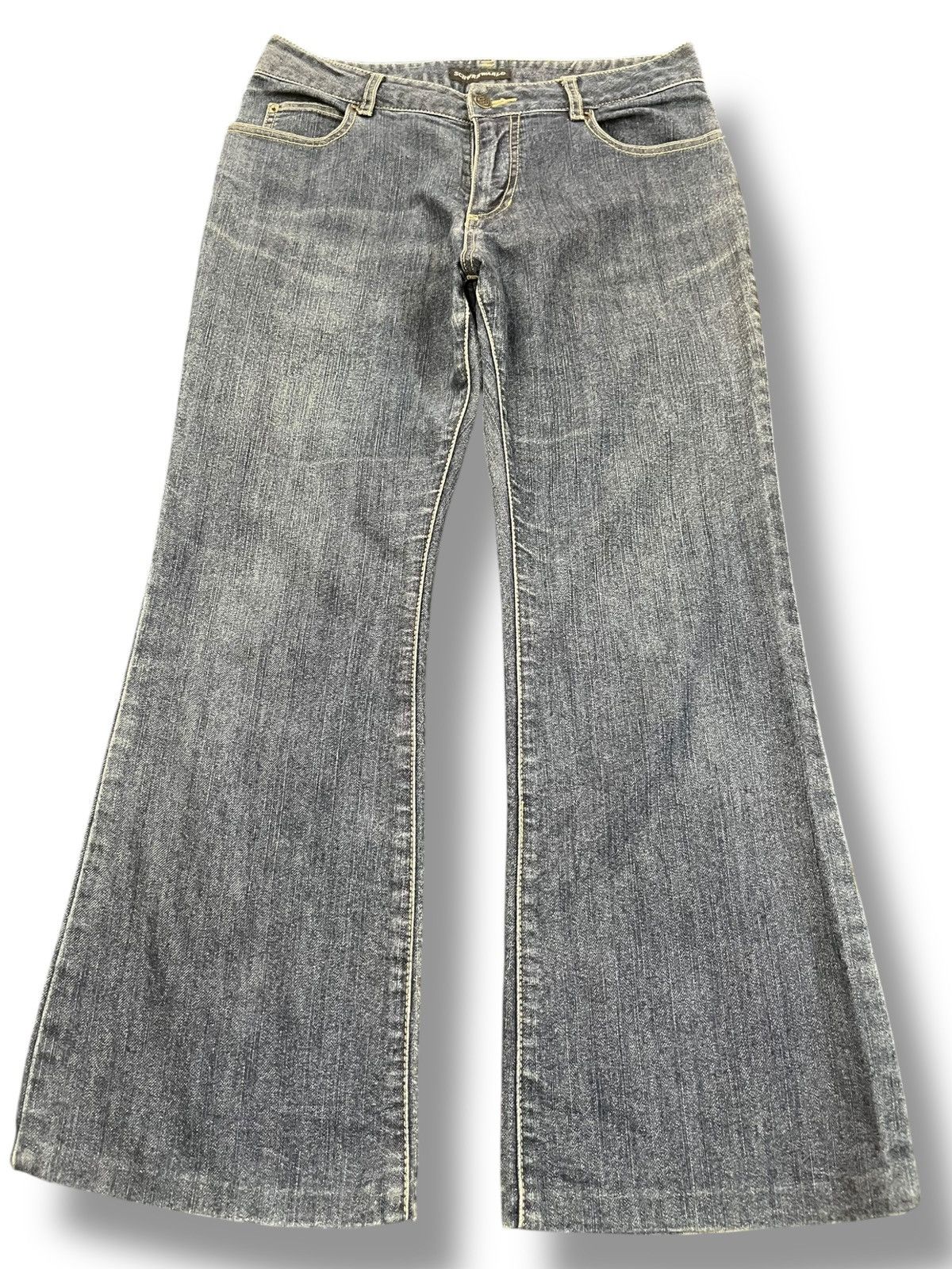 Who Decides War Vintage Schwrzwarld Flare Bell Bottom Denim Size US 31 - 1 Thumbnail