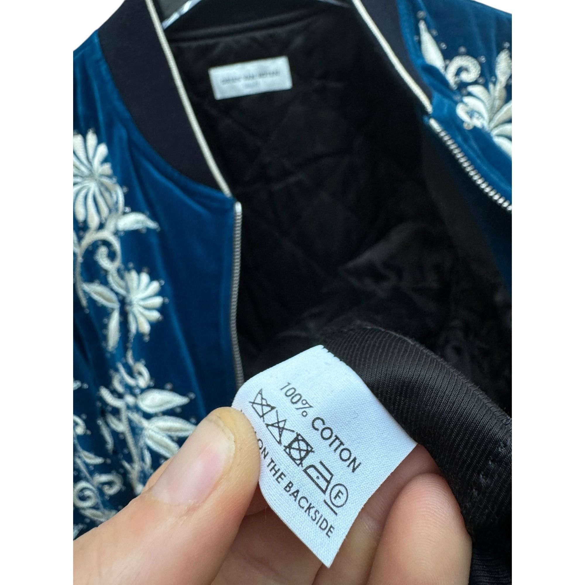 Dries Van Noten FW 2018 Blue Sequined Embroidered Bomber Jacket Size US M / EU 48-50 / 2 - 10 Thumbnail