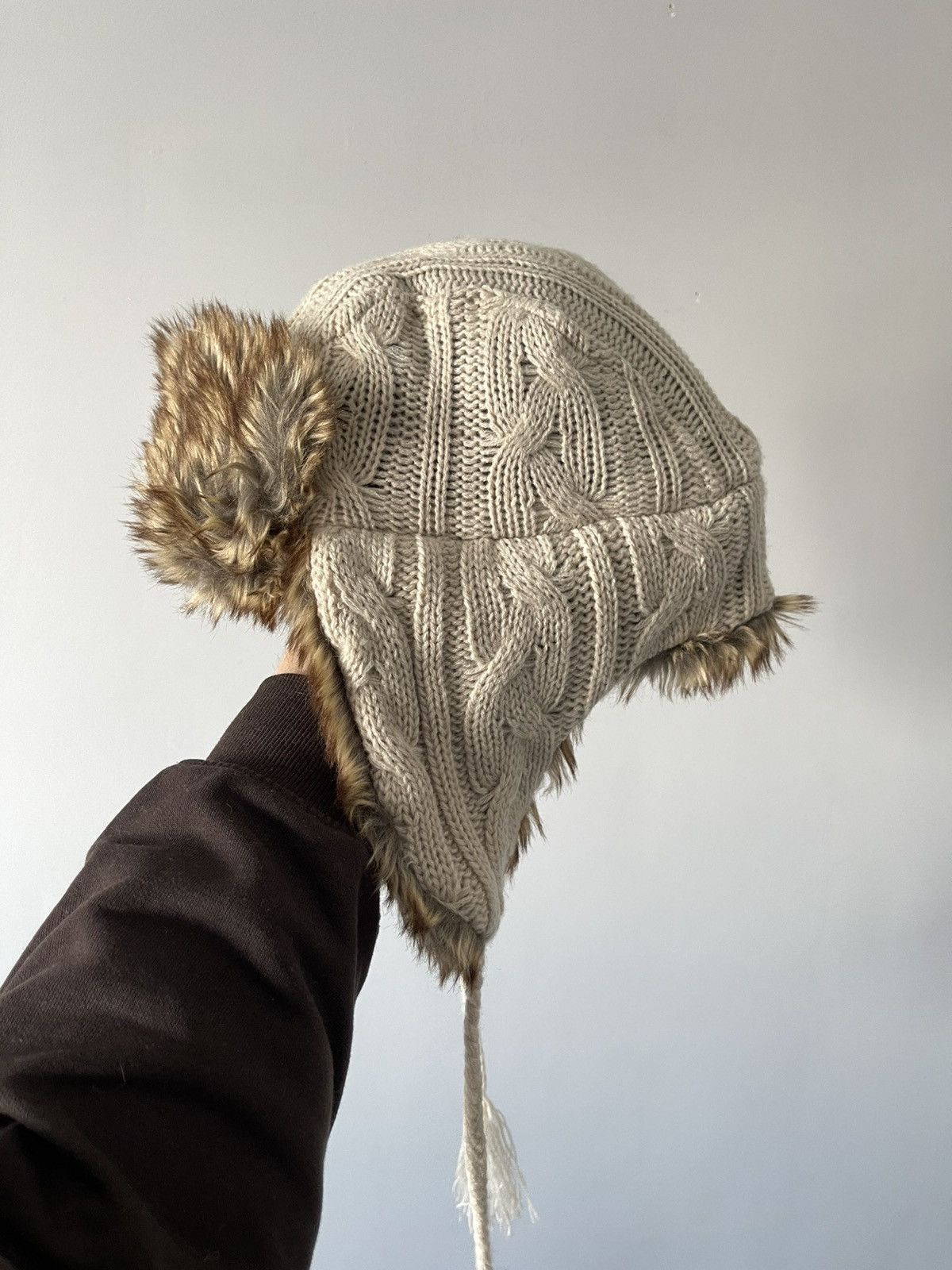 Japanese Brand Vintage Y2k Fuzzy Faux Fur Knitted Ushanka Trapper Hat Size ONE SIZE - 6 Thumbnail