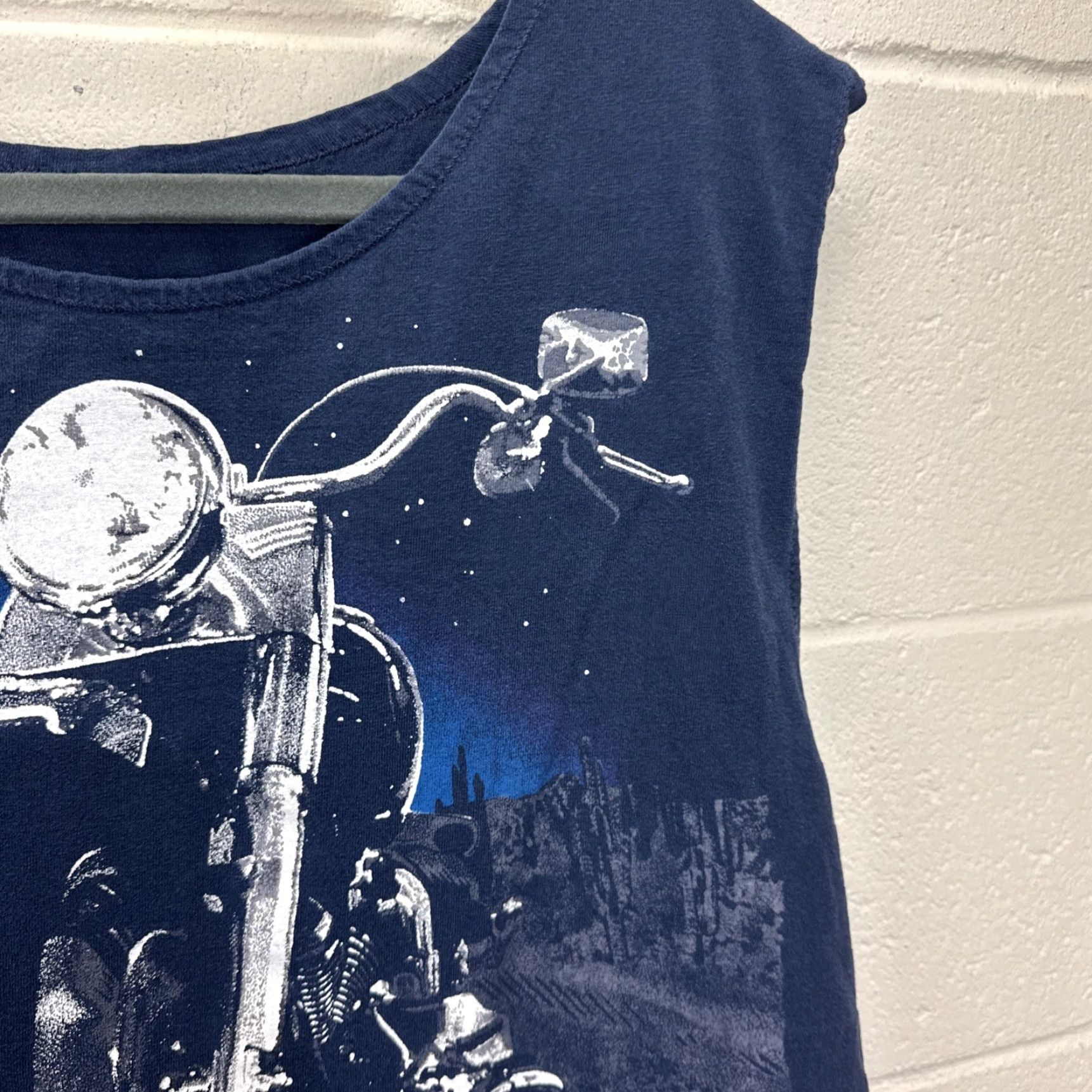 Harley Davidson VINTAGE Harley-Davidson Graphic Tank Top Blue Large 90s Biker Mens Size US L / EU 52-54 / 3 - 6 Thumbnail