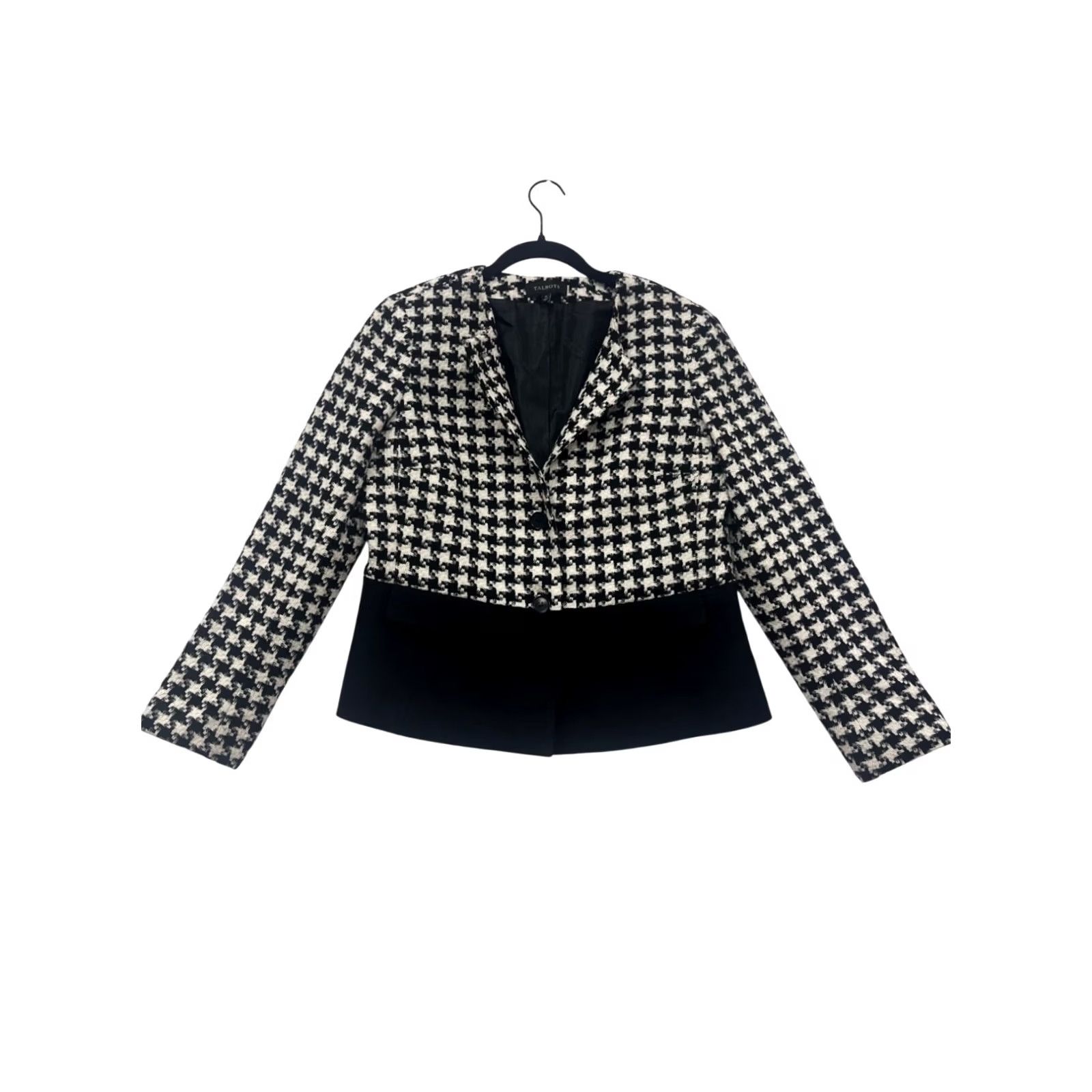 Talbots Talbots Womens Blazer Houndstooth Size 10 Black Wool/Nylon Like New Pants Suit Womens Size L / US 10 / IT 46 - 2 Thumbnail