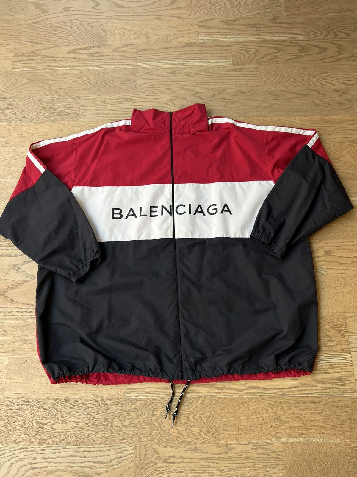 image of Balenciaga Colorblock Windbreaker in Black, Men's (Size XL)