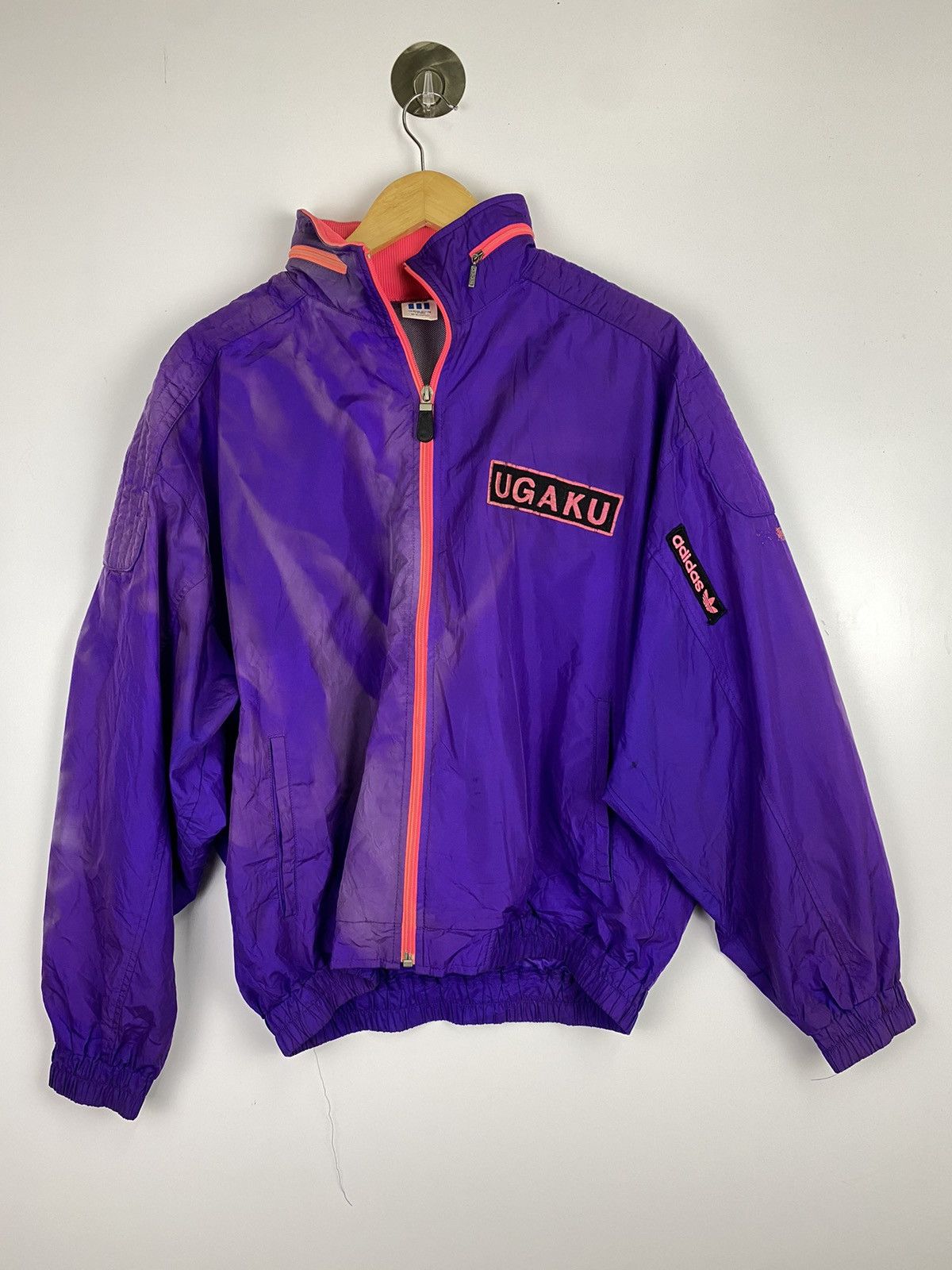 Adidas × Vintage Vintage Adidas Purple Jacket Big Logo ( Sun Faded ) Size US L / EU 52-54 / 3 - 2 Thumbnail