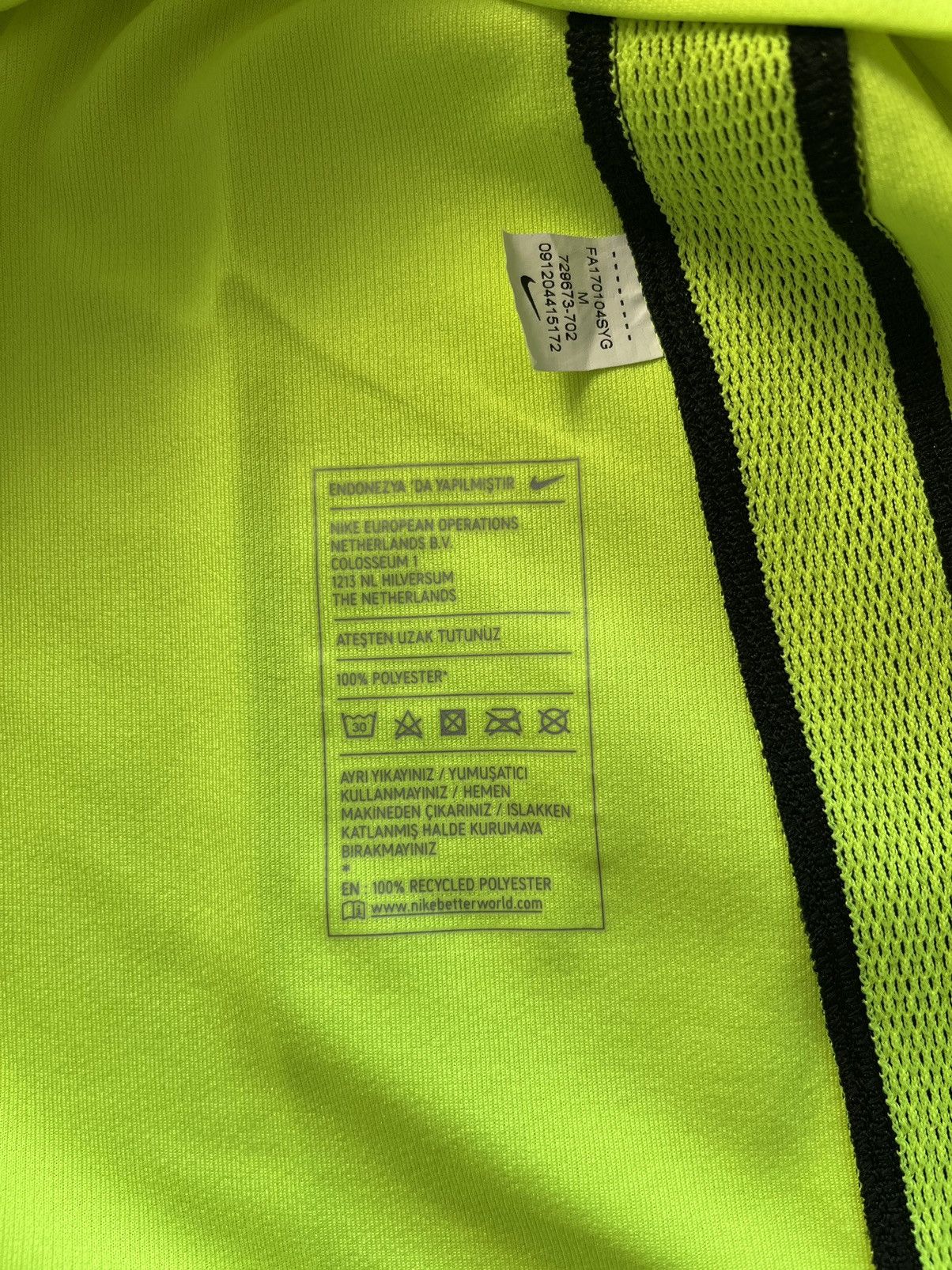 Nike NIKE TURKEY SOCCER JERSEY GOALKEEPER 2016/2017 MATCH WORN Size US M / EU 48-50 / 2 - 8 Thumbnail
