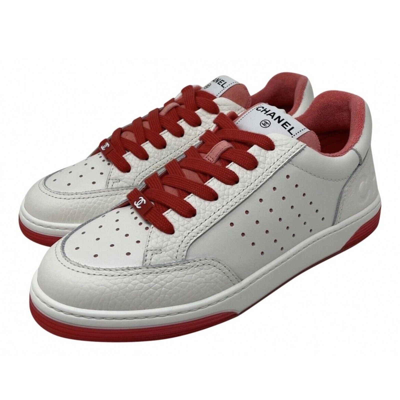 Chanel Chanel Sneakers 22P White & Red NIB 38 Size US 7 / IT 37 - 2 Thumbnail