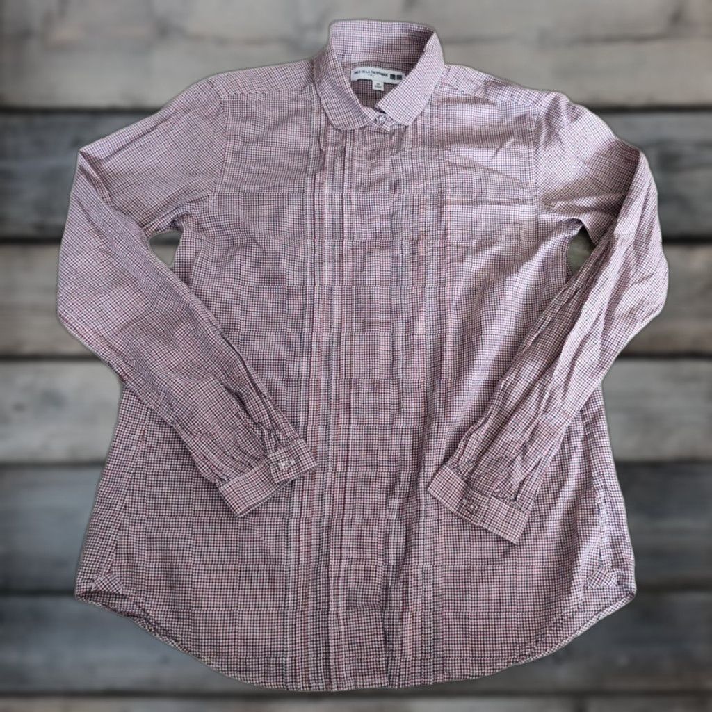 Uniqlo VINTAGE Uniqlo Womens Button Shirt XS Collared Casual Long Sleeve Cotton All Seasons Blue Red White Size XS / US 0-2 / IT 36-38 - 1 Thumbnail