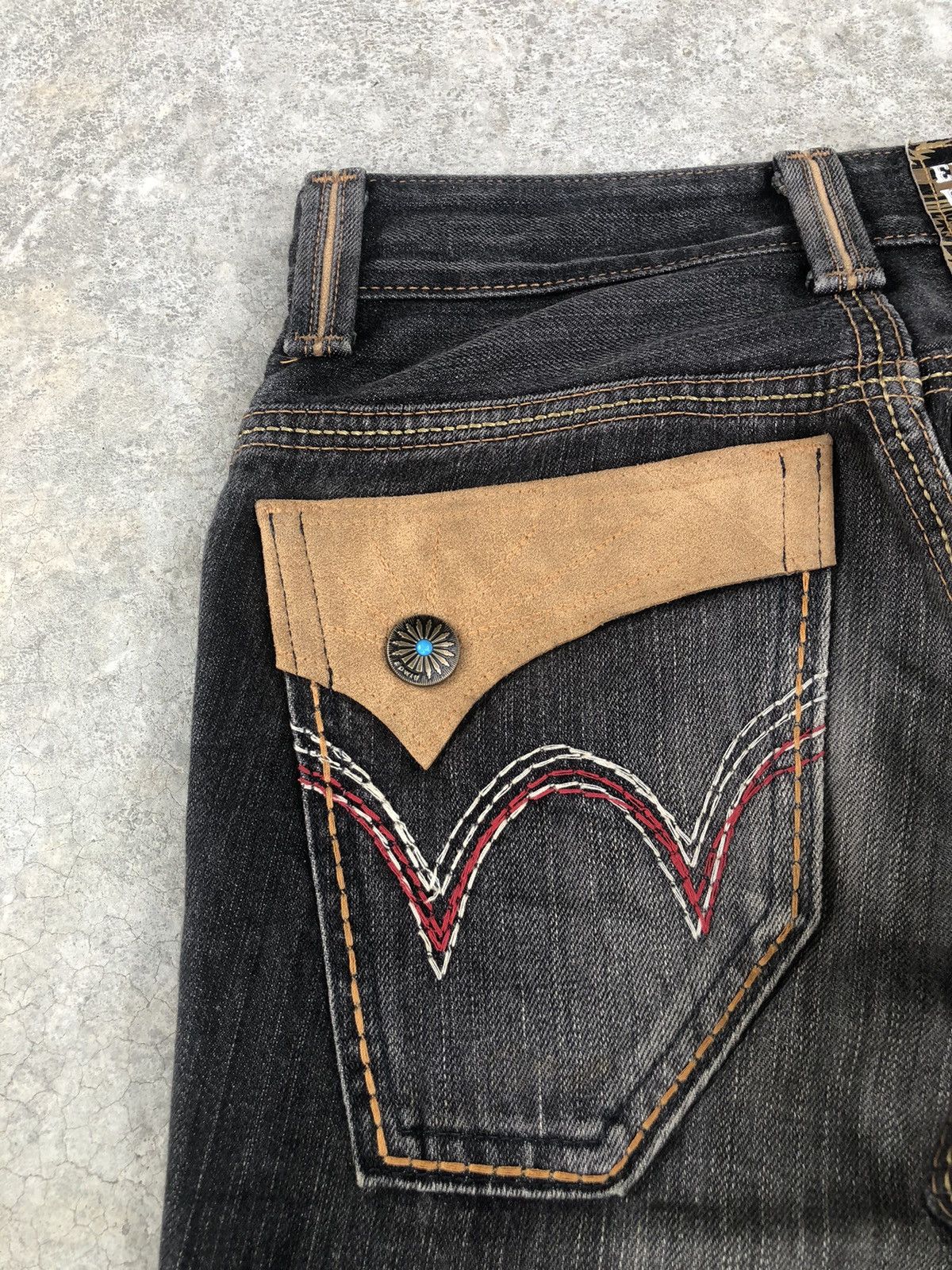 If Six Was Nine Japanese Edwin XV Flared Jeans Distressed Navajo Style Size US 28 / EU 44 - 16 Thumbnail