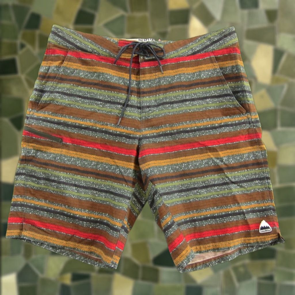 Burton Burton Durable Goods Chino Shorts Men 32 Green Cotton Nylon Striped Pocketed 4 Pockets Regular Mens Size US 32 / EU 48 - 1 Thumbnail