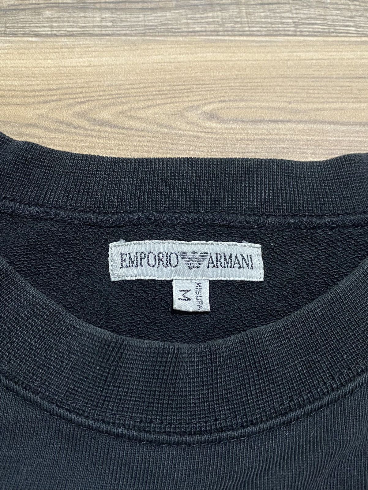 Armani VINTAGE ARMANI SWEATSHIRT BLACK FADED Size US M / EU 48-50 / 2 - 3 Thumbnail