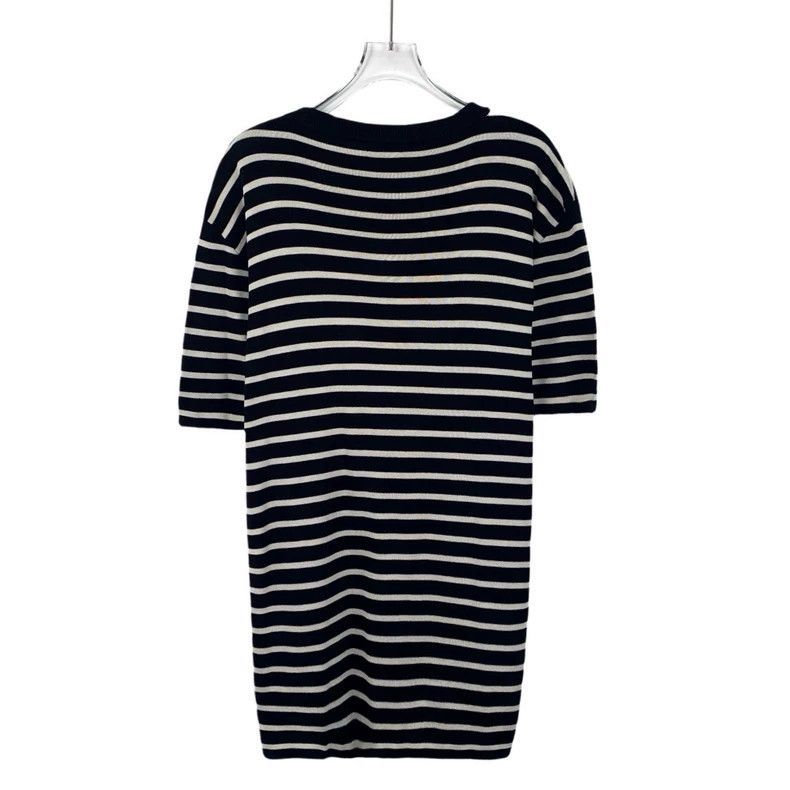 Dior Dior Black striped letter inlaid mulberry silk round-neck s Size S / US 4 / IT 40 - 2 Thumbnail