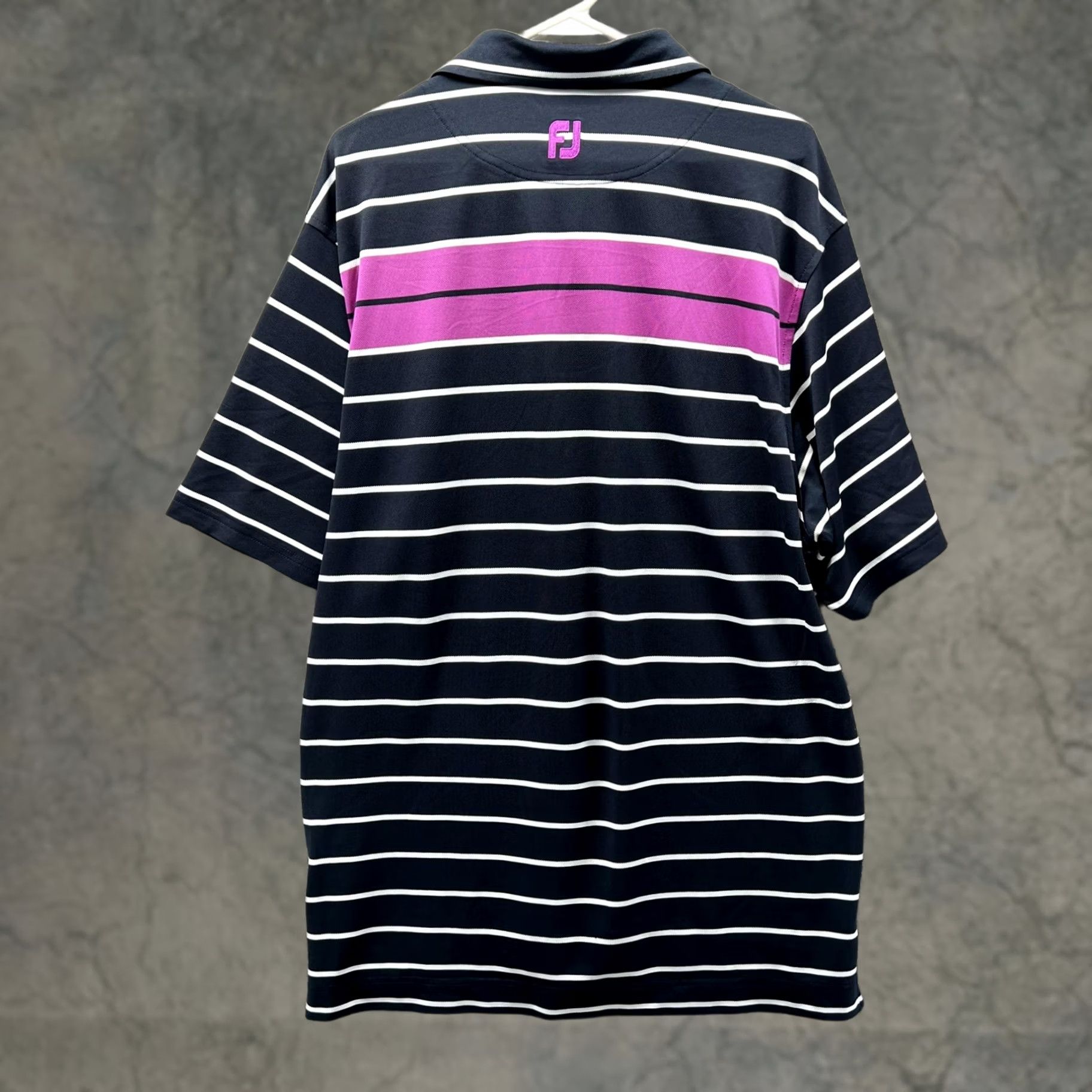 Footjoy FootJoy Polo Shirt Mens Large Blue Stripe Golf Performance Short Sleeve Stretch Polo Shirt Size US L / EU 52-54 / 3 - 1 Thumbnail