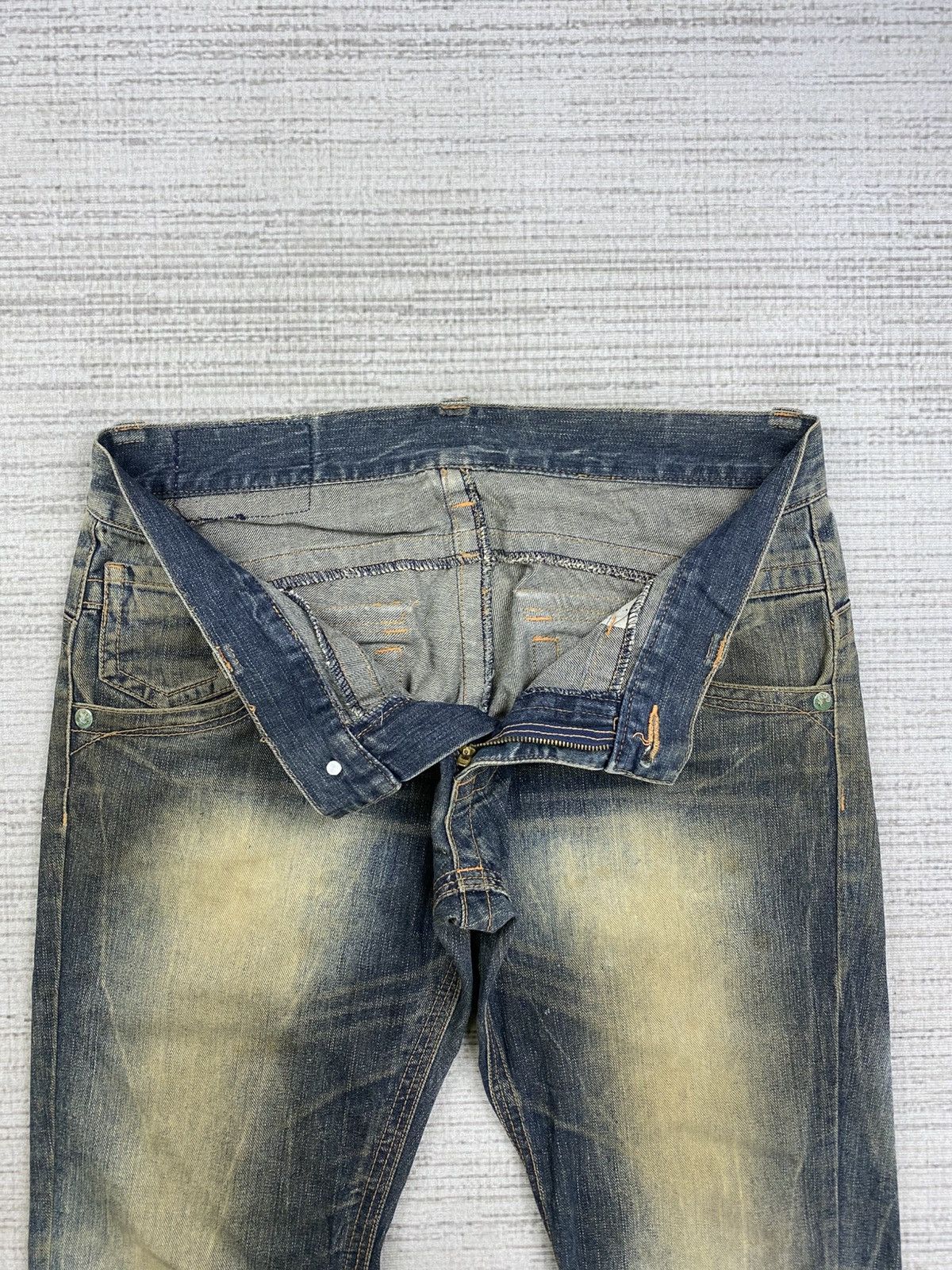If Six Was Nine Vintage Flared Originals Jeans Mudmax Distressed Denim Pnts Size US 35 - 7 Thumbnail