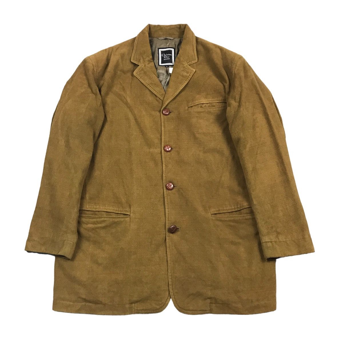 CHRISTIAN DIOR BROWN BUTTON COAT JACKET