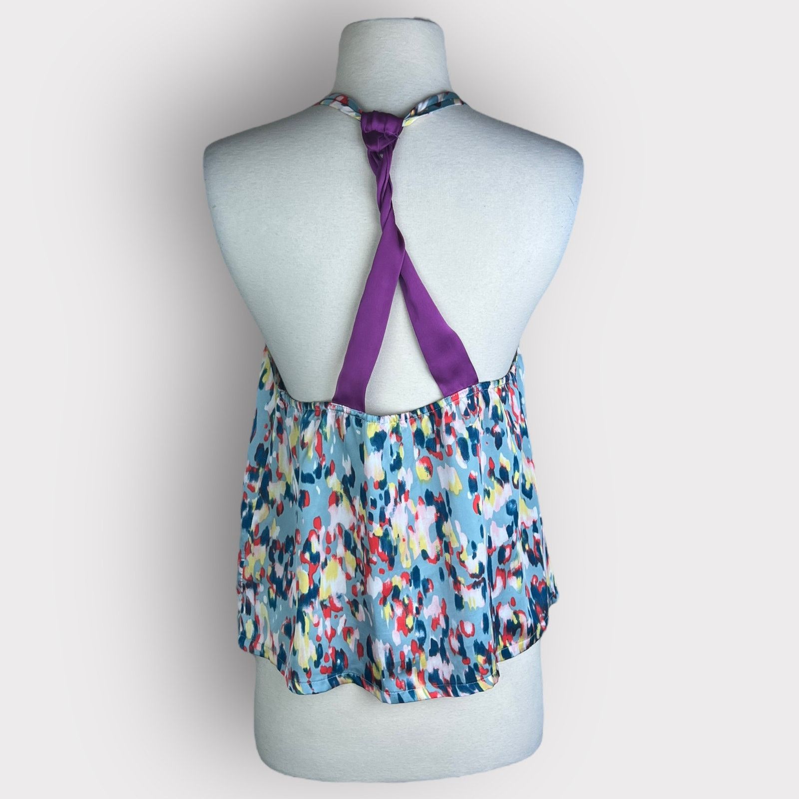 Vintage Ruby and Jenna Vintage Y2K Open Back Halter Top | Light Blue Size S / US 4 / IT 40 - 3 Thumbnail