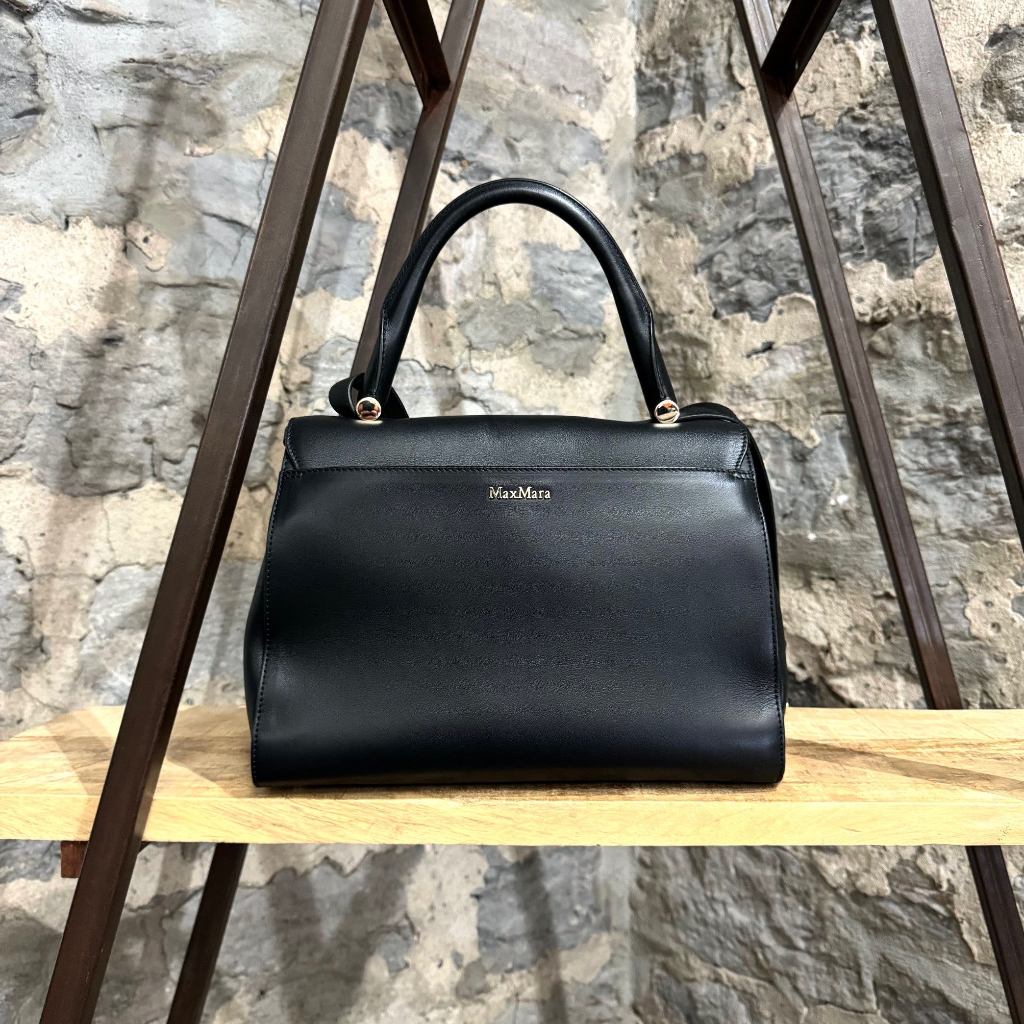 Max Mara Max Mara Black Leather Ottelia J Bag Size ONE SIZE - 3 Thumbnail