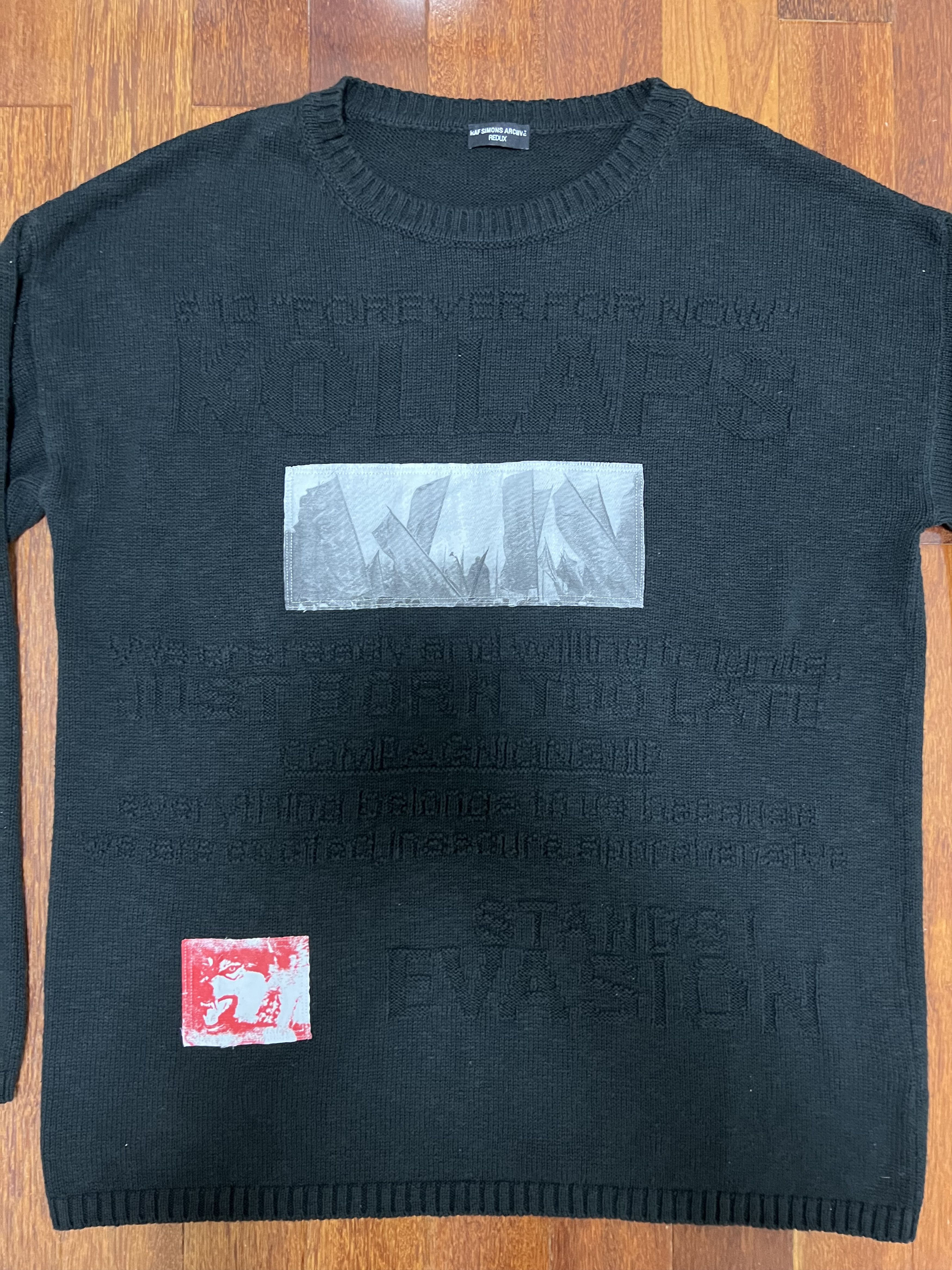 Raf Simons 💚 Raf Simons Redux Oversized Kollaps Sweater Black Medium Size US M / EU 48-50 / 2 - 5 Thumbnail