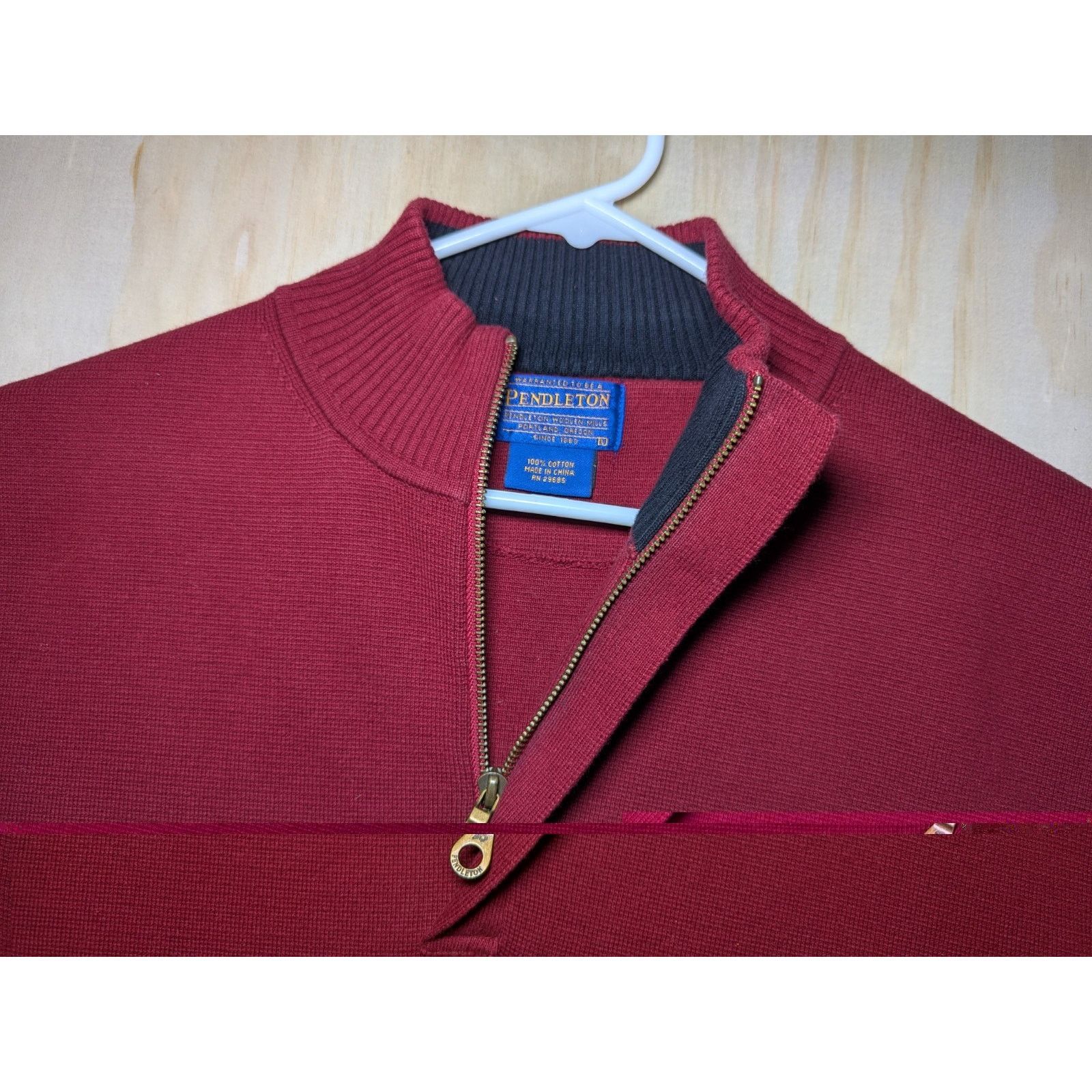 Pendleton Pendleton Men's Large Quarter Zip Pullover Sweater Cotton Size US L / EU 52-54 / 3 - 6 Thumbnail