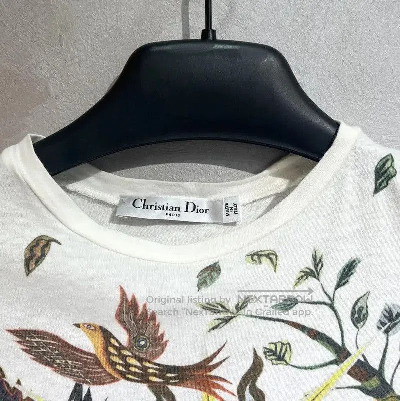 Dior Dior White Cotton Printed Women's T. Size S / US 4 / IT 40 - 3 Thumbnail