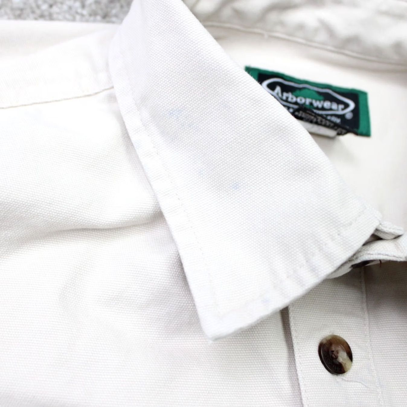 Vintage Arborwear Shirt Men Large Beige Cotton Double Pocket Long Sleeve Rugged Workwear Size US L / EU 52-54 / 3 - 7 Thumbnail