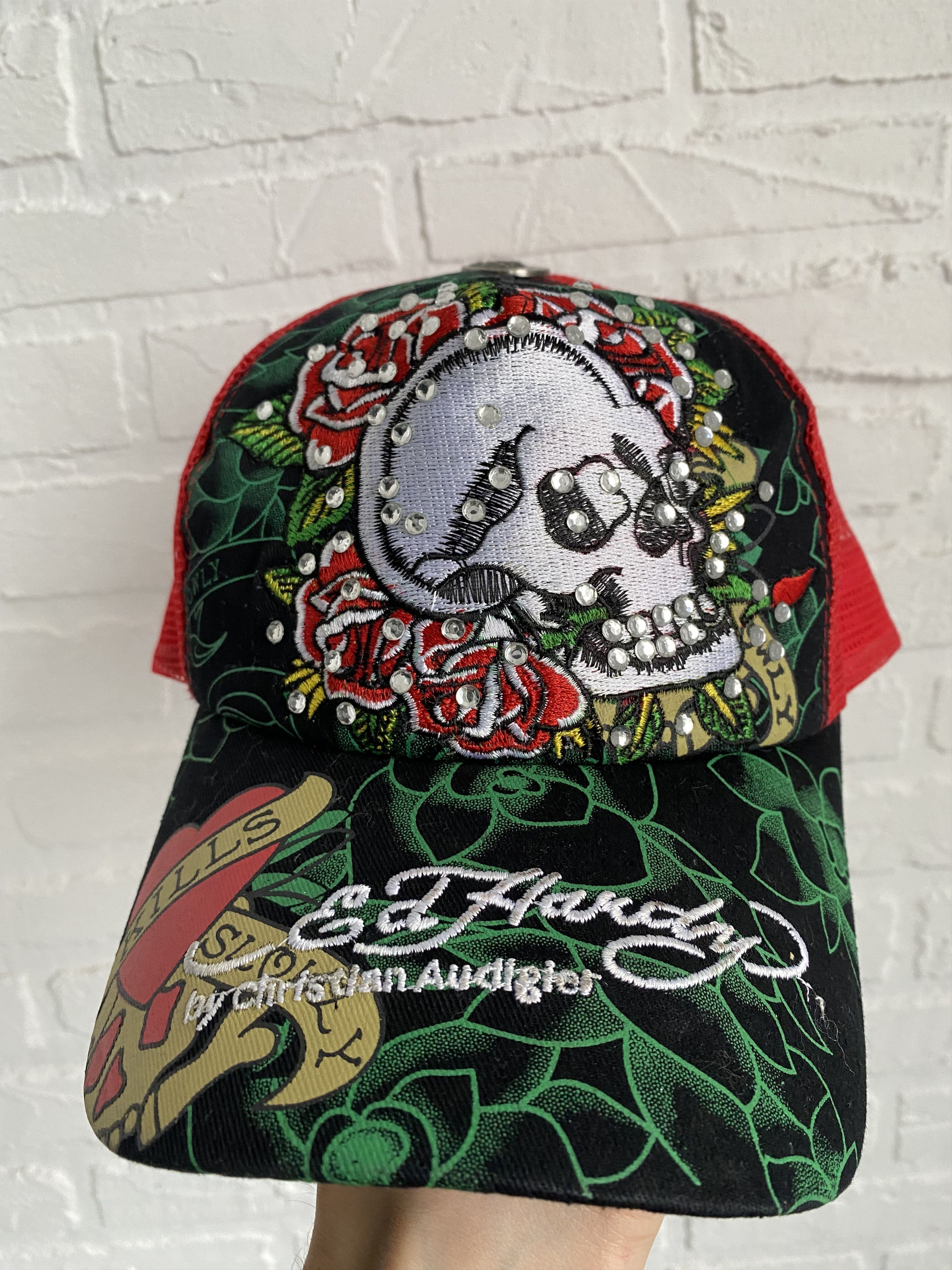 Ed Hardy ED HARDY SKULL CRYSTALS snake trucker cap Size ONE SIZE - 2 Thumbnail