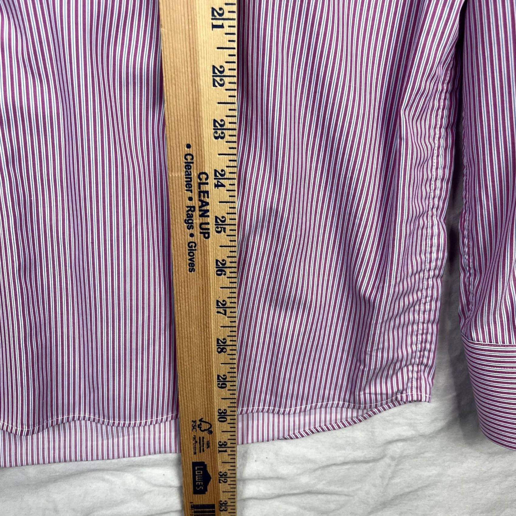 Eton Eton Dress Shirt Mens 42 16.5 Pink Stripes Button Up Long Sleeve Shirt Size 42R - 6 Thumbnail