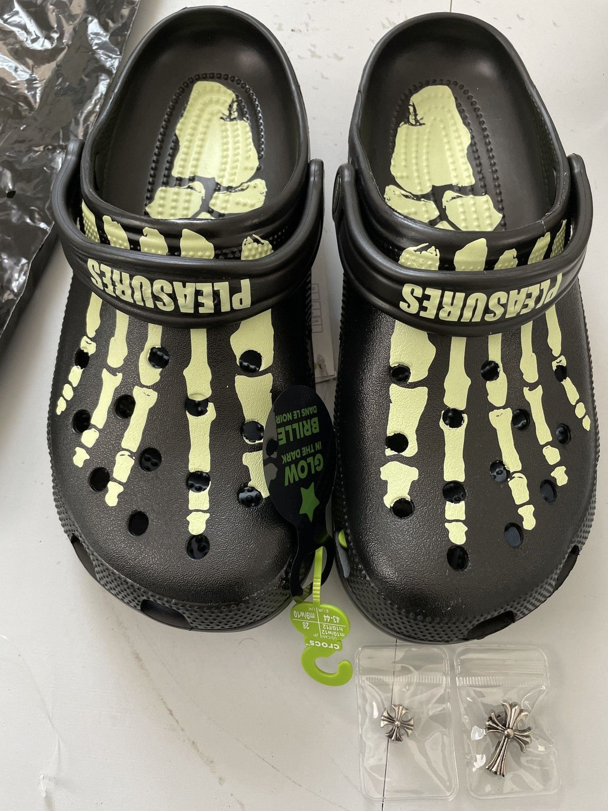 VERY RARE PLEASURES x CROCS SKELETON TOES: Authentic buy Crocs-brand JIBBITZ charms