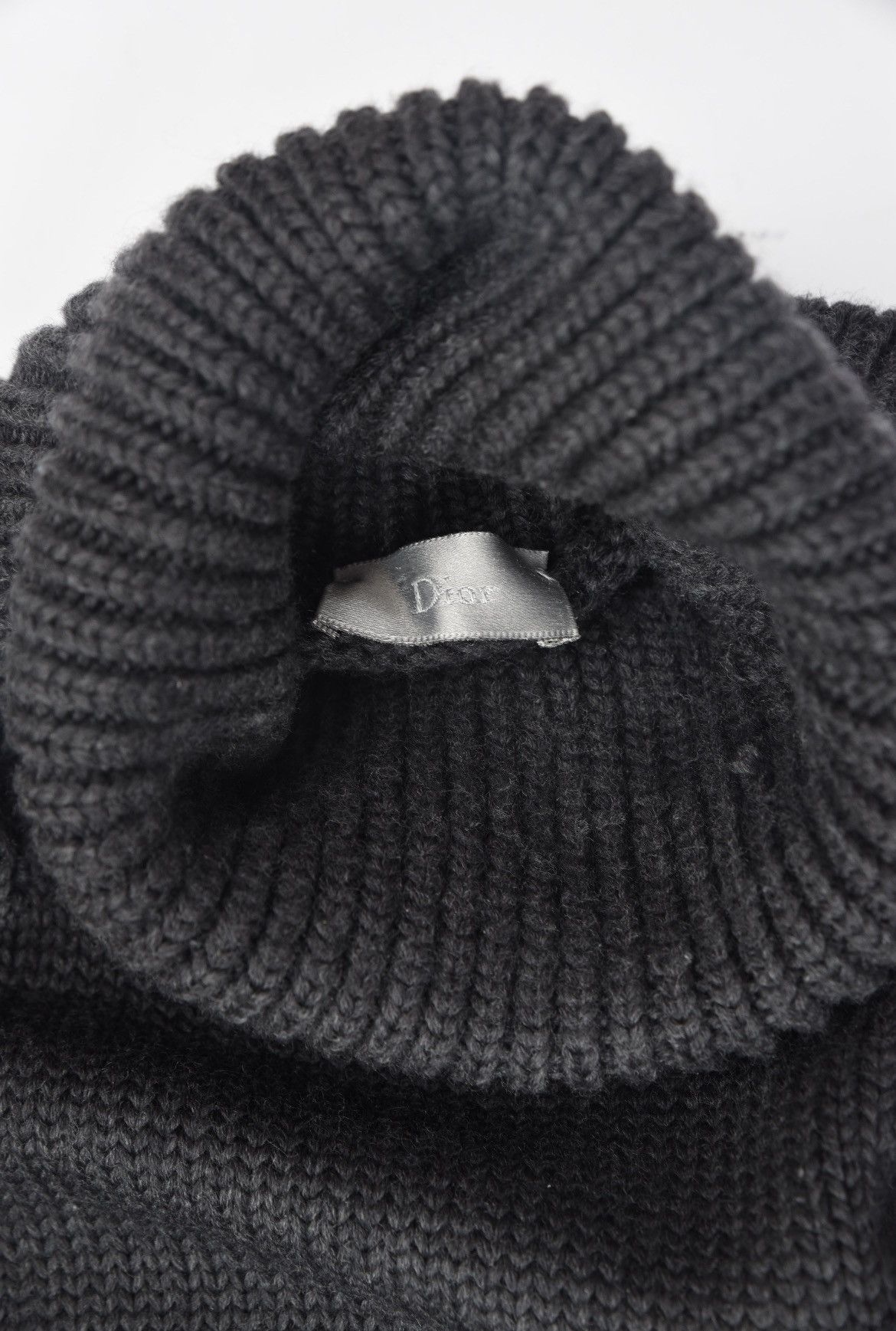 Dior × Hedi Slimane Dior Homme FW02 Reflexion Distressed Turtleneck Sweater Size US L / EU 52-54 / 3 - 5 Thumbnail