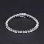 Jewelry 4mm Tennis Chain Sterling Silver White Bracelet Size ONE SIZE - 3 Thumbnail